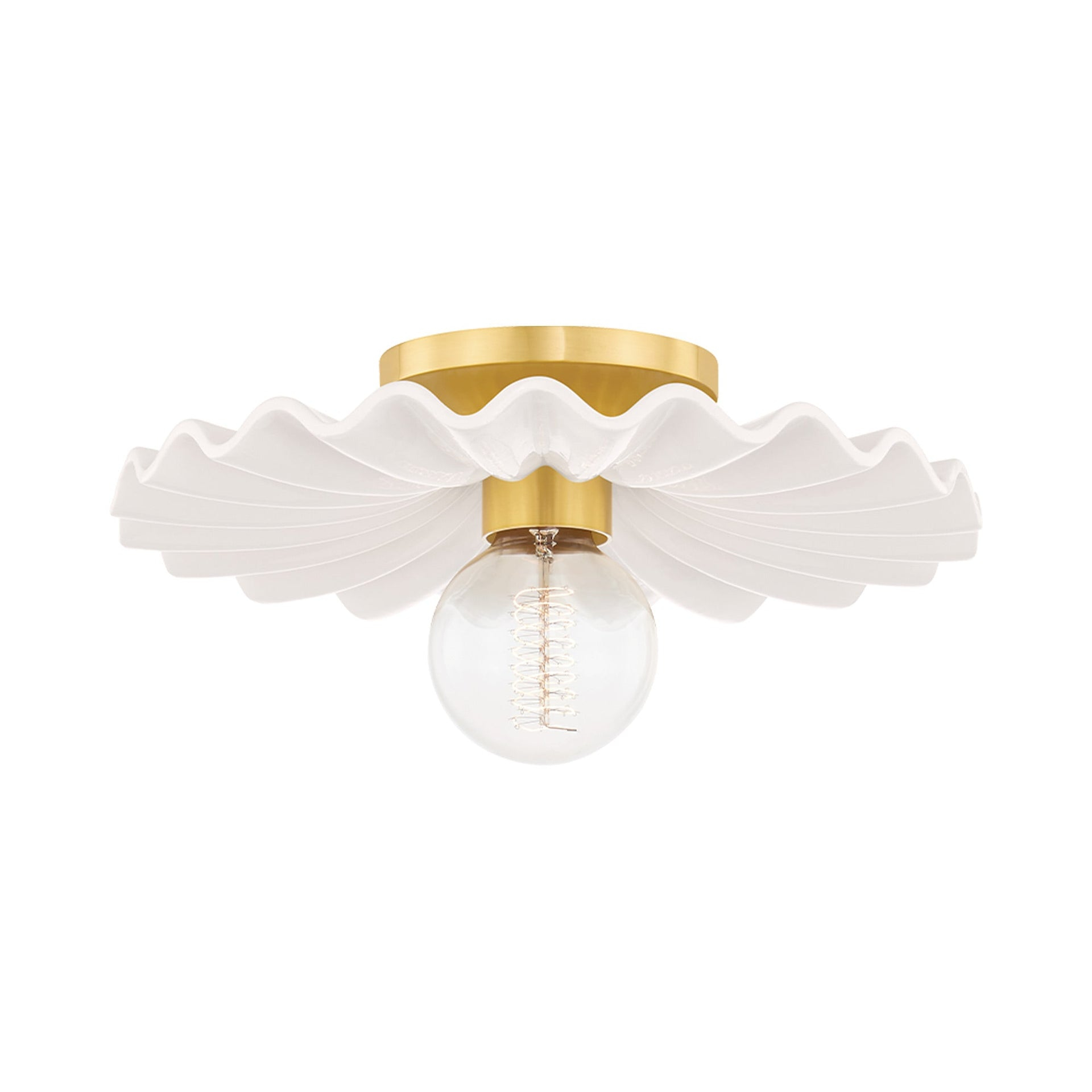 Madrona Sconce - White and Brass / 11.75"W
