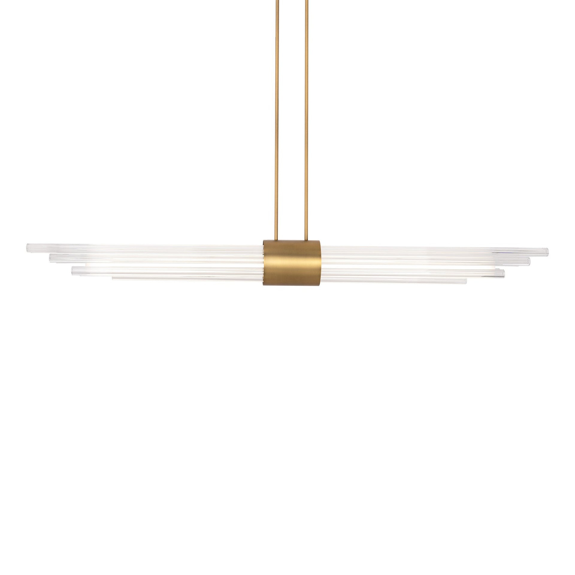 Luzerne Aged Brass LED Pendant with Reeded Glass Shade