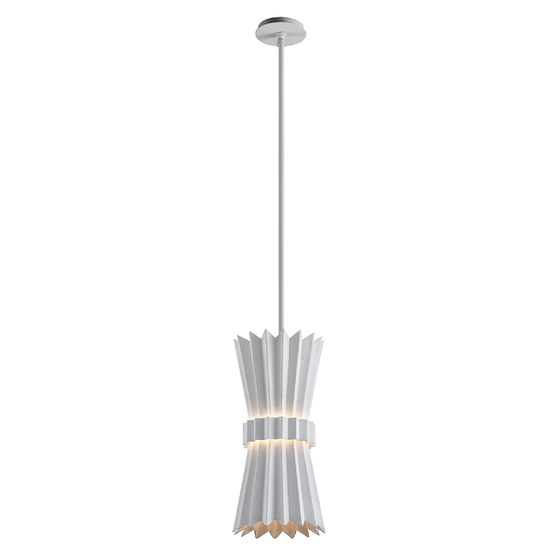 Gesso White Iron Folding Fan Pendant Light