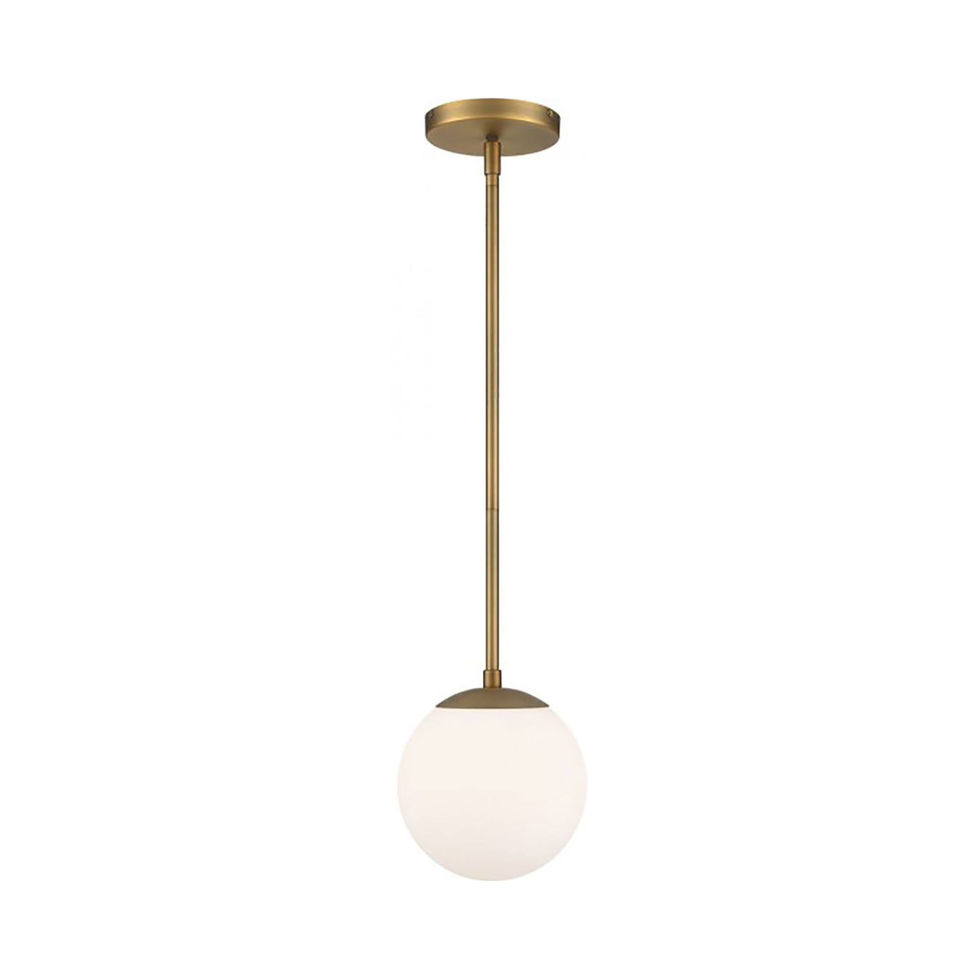 Niveous 7" Globe LED Pendant Light with Aged Brass and Chrome
