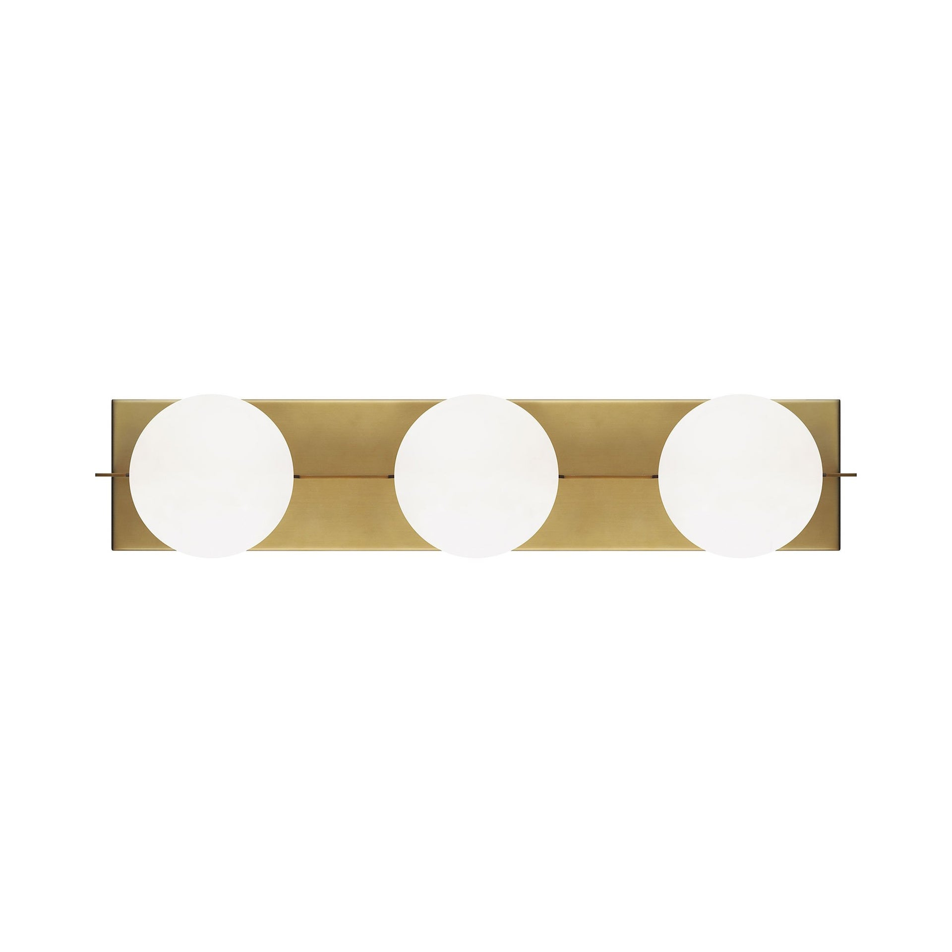 Orbel Aged Brass 3-Light LED Bathroom Vanity with Frosted Glass