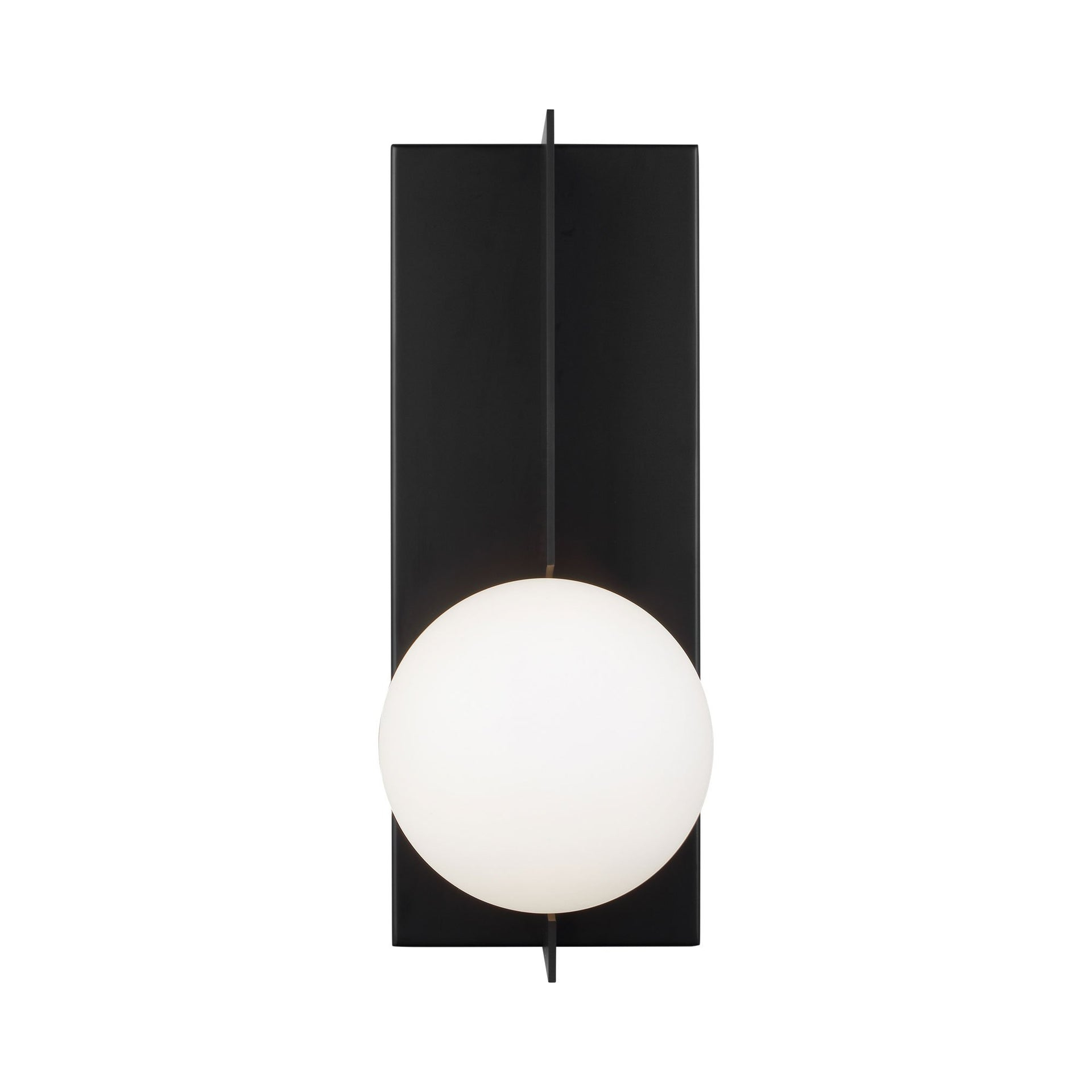 Mid-Century Modern Orbel Matte Black LED Glass Sconce