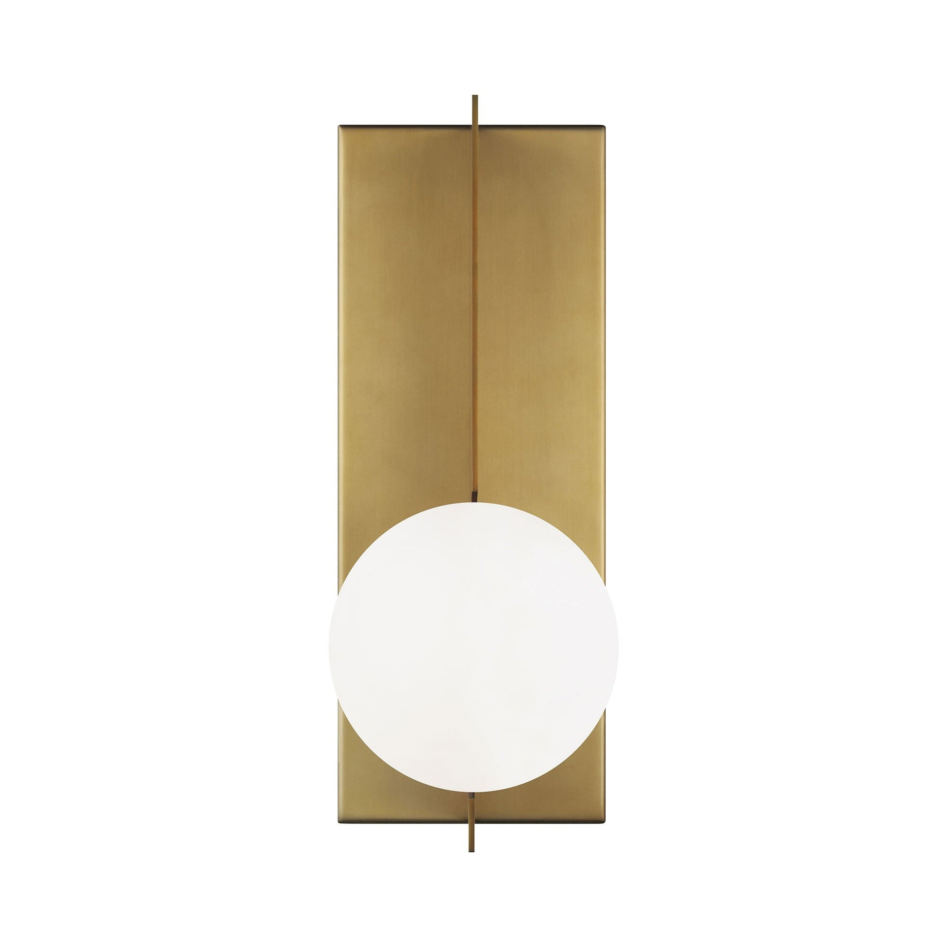 Orbel Geometric Aged Brass Wall Sconce with Frosted Glass Sphere