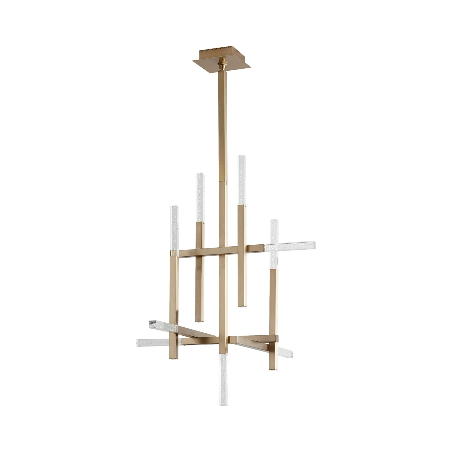 36.5 Inch 18.9W 9 Led Chandelier-Aged Brass Finish Oxygen Lighting 3-636-40