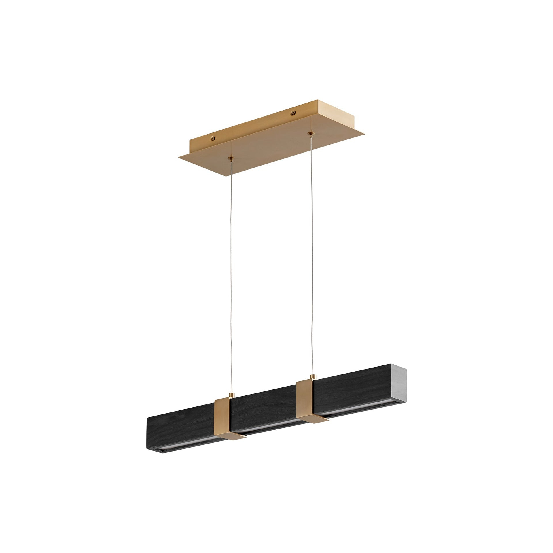 Decca 24-Inch Aged Brass and Black Oak LED Pendant