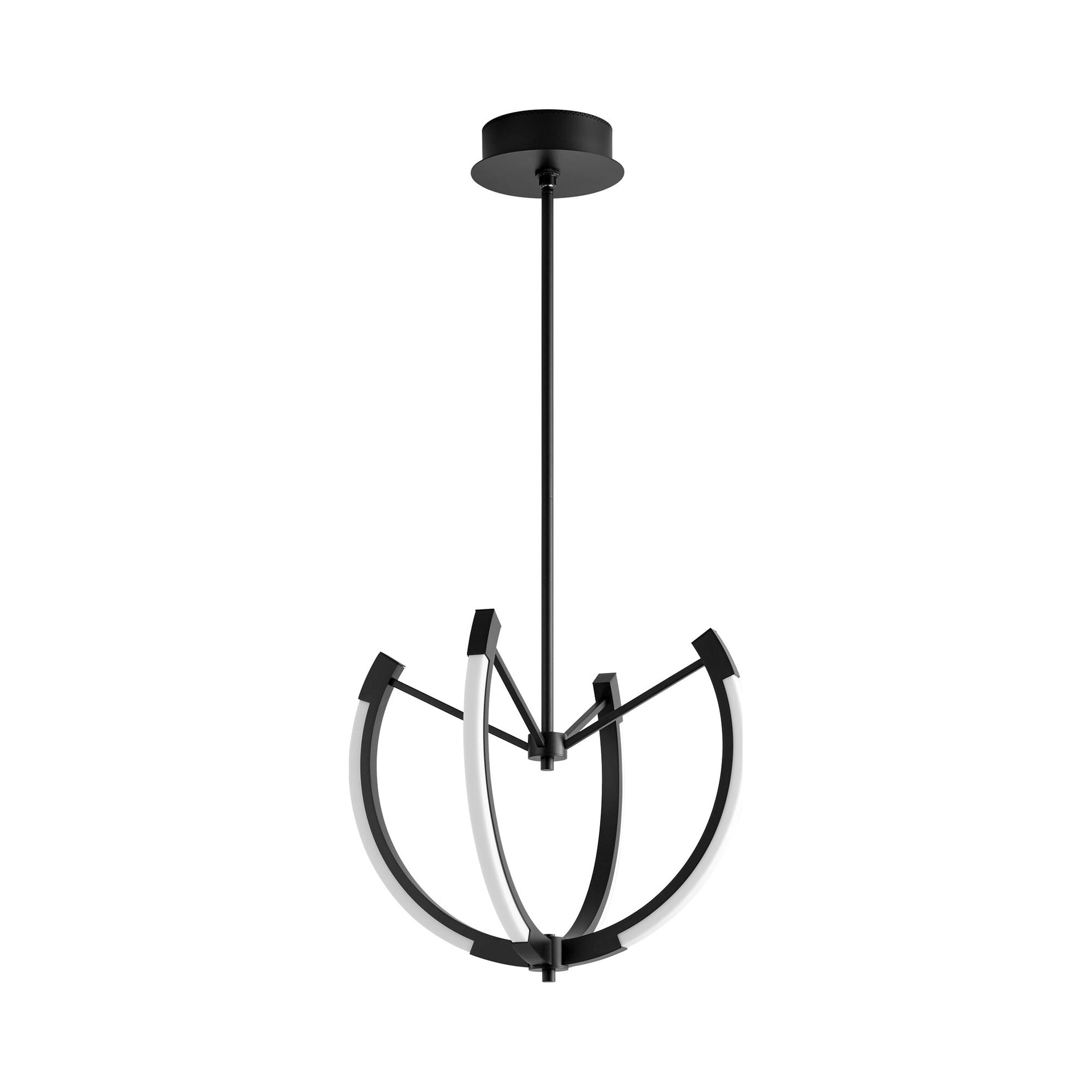Traditional 21" Black LED Chandelier with Matte White Acrylic Shade