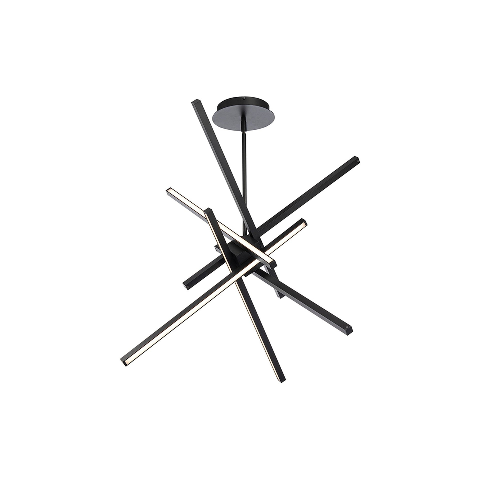 Parallax 29" Black Modern LED Pendant with White Shade