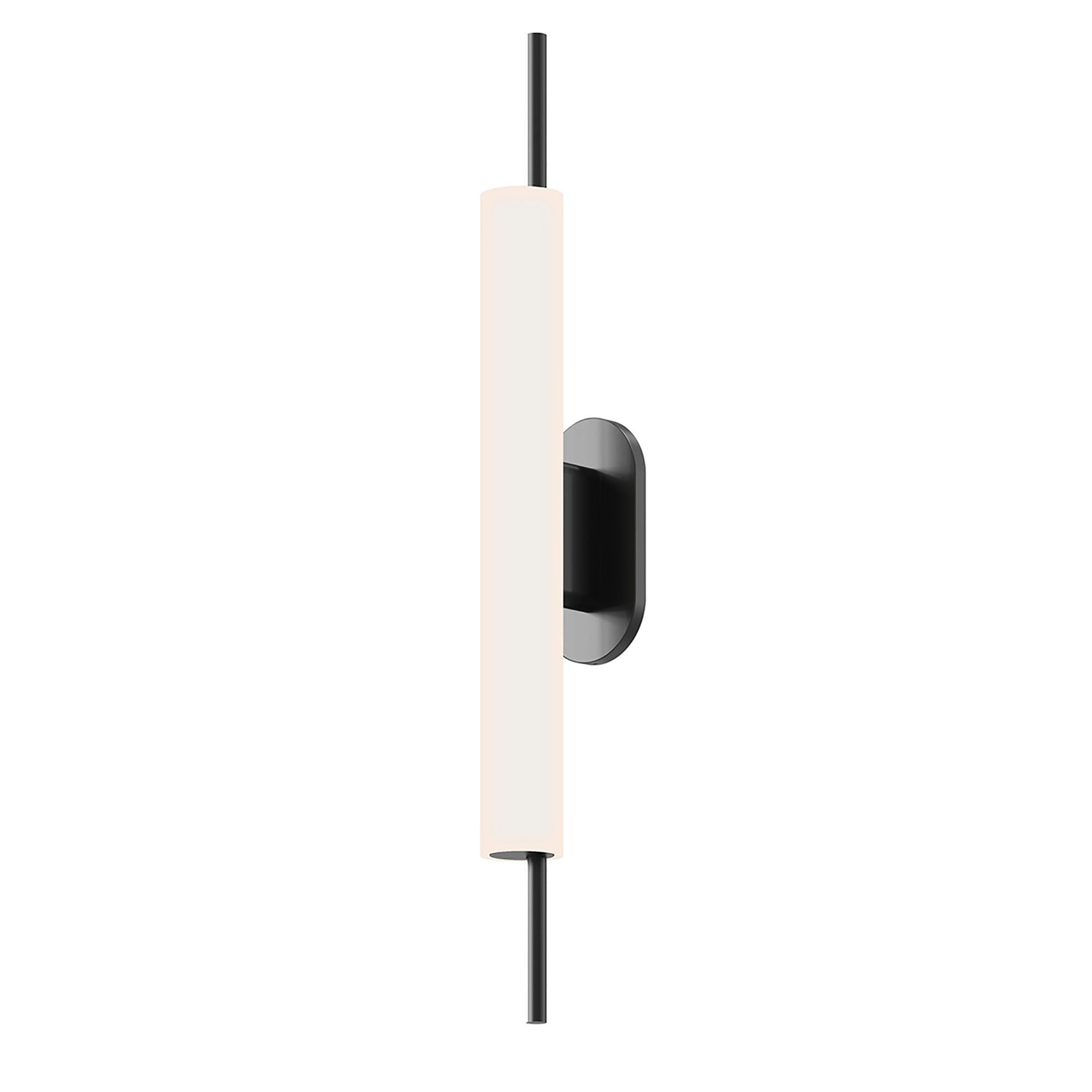 Sleek 24" Dimmable LED Wall Sconce in Satin Black