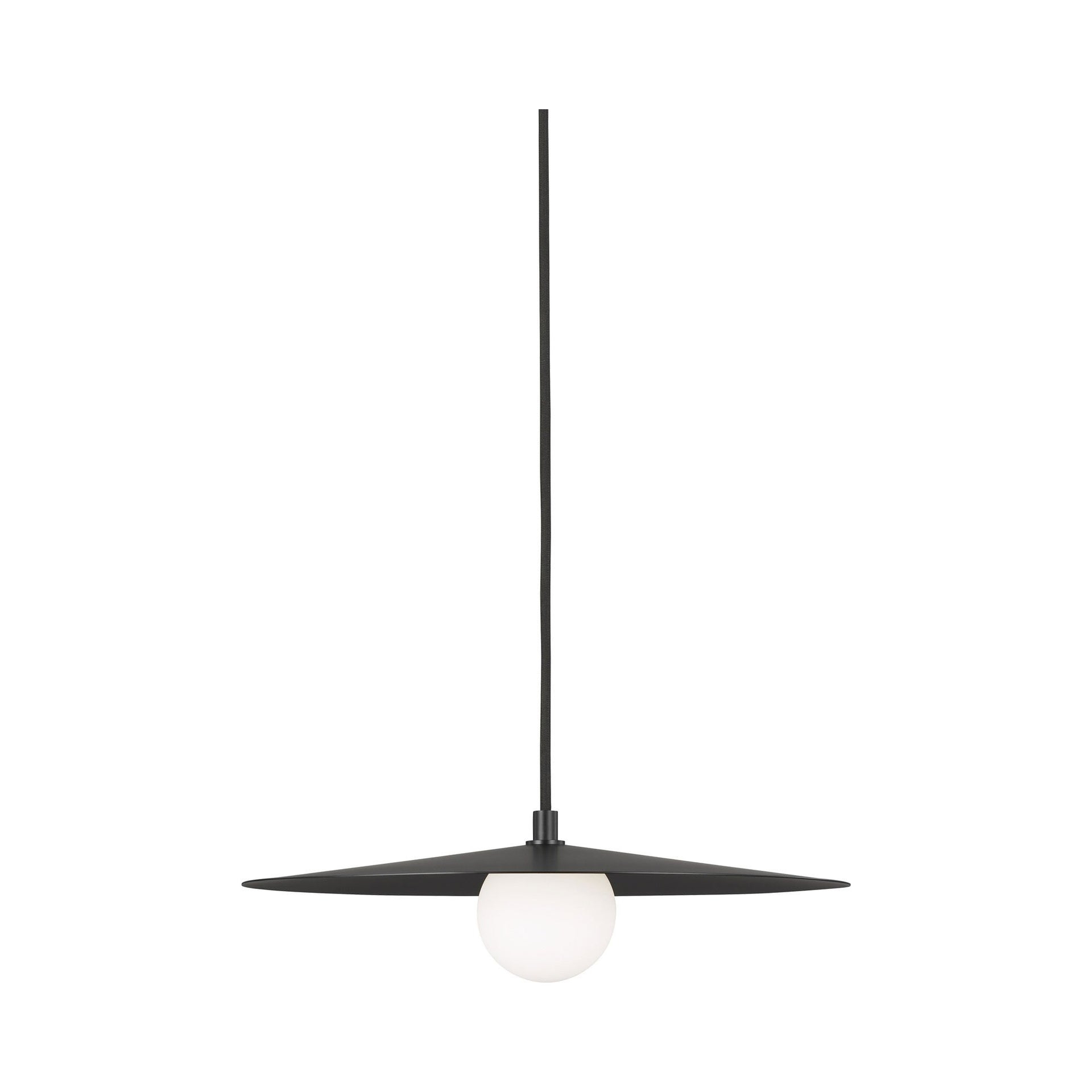 Matte Black Mid-Century Modern 22" LED Globe Pendant with Frosted Glass