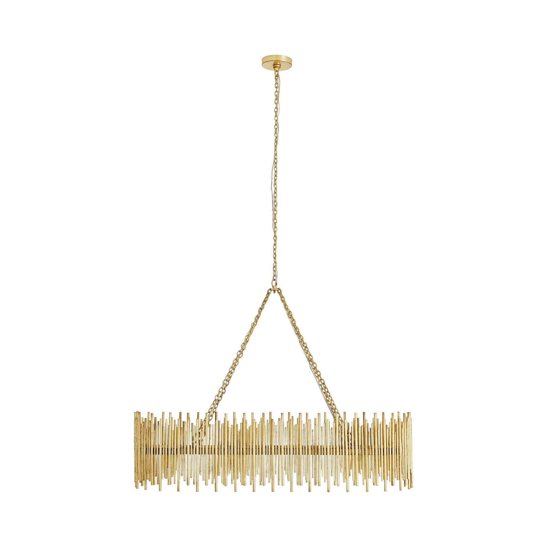 Prescott Gold Leaf Oval Iron 10-Light Chandelier