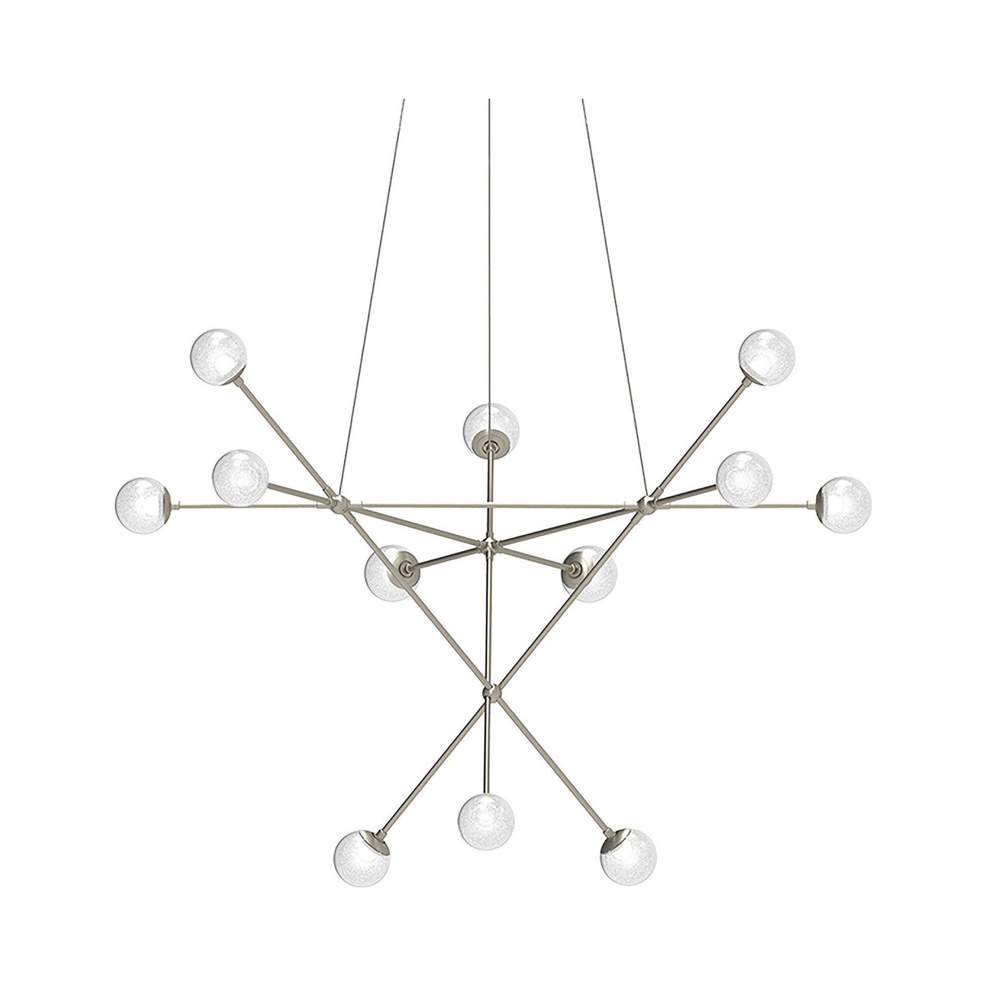 Satin Nickel 40" LED Glass Globe Pendant Light
