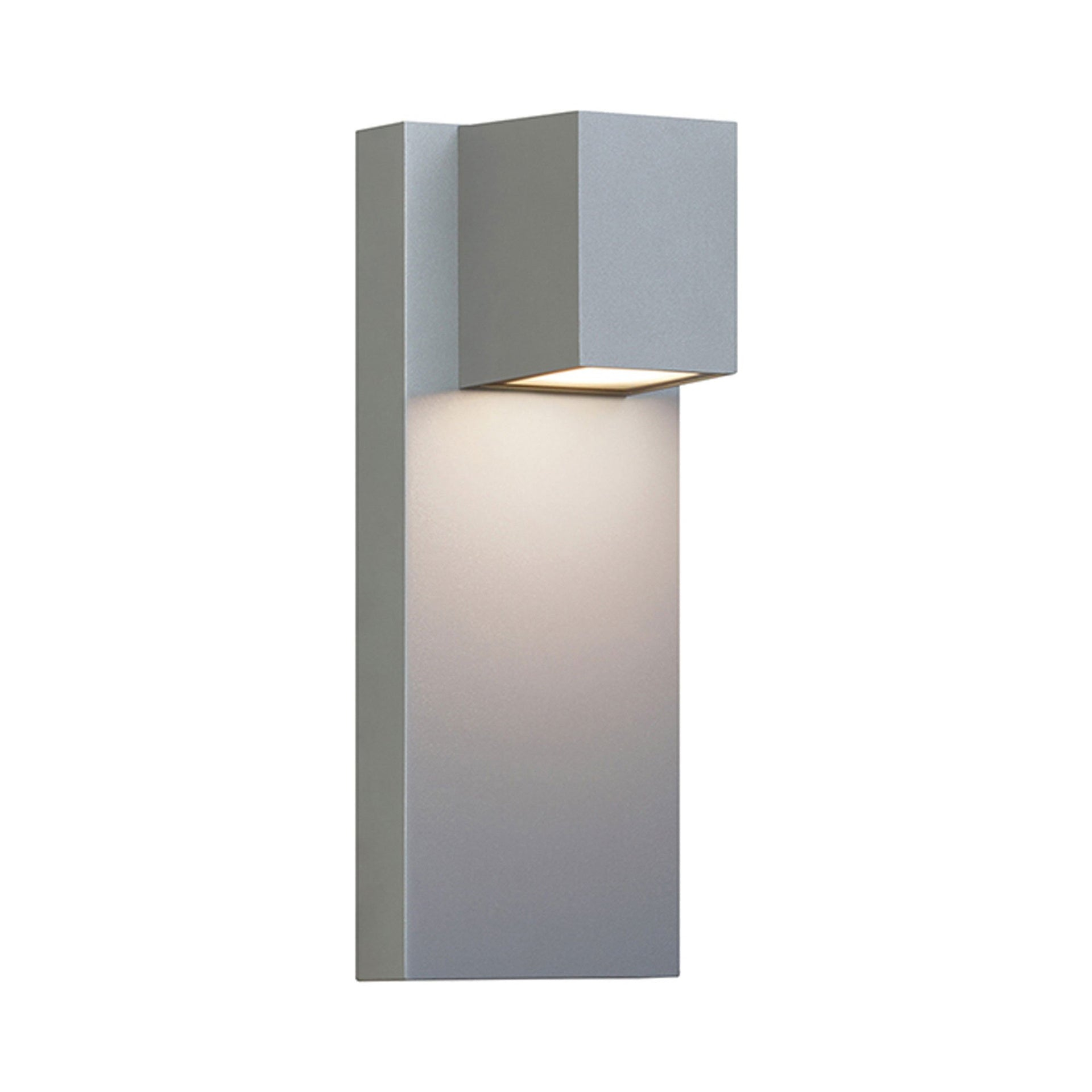 Silver Rectangular LED Outdoor Wall Light with Dimmable Feature