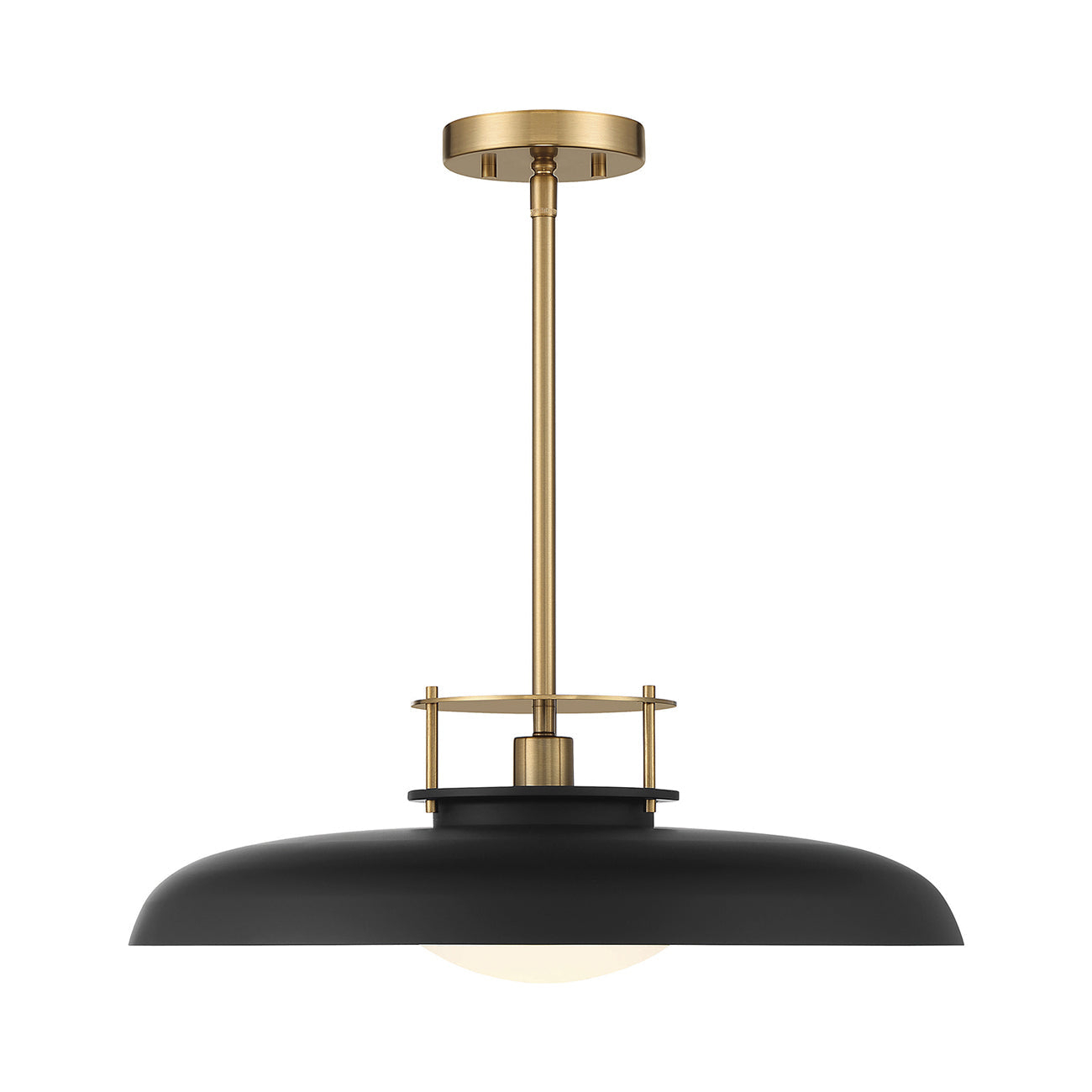 Savoy House Gavin 1 - Light Pendant in  Matte Black/Warm Brass
