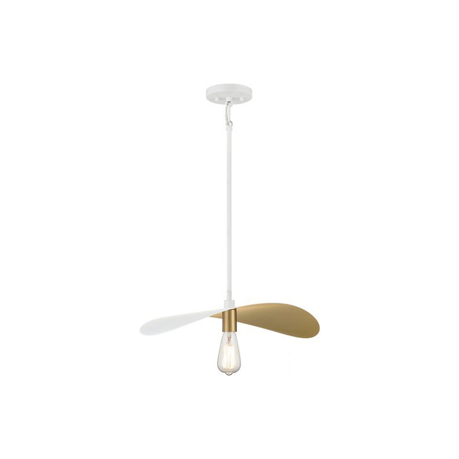 Trade Winds Sophie 1-Light Pendant in White and Painted Gold
