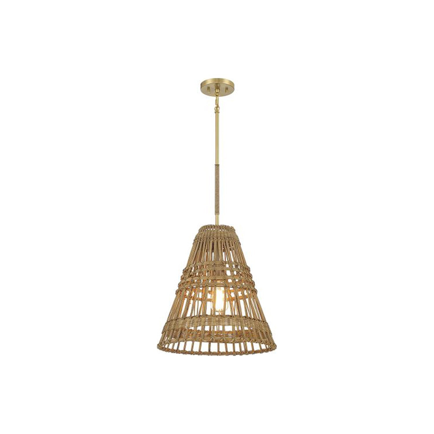 Trade Winds Imogen 1-Light Pendant in Natural Brass