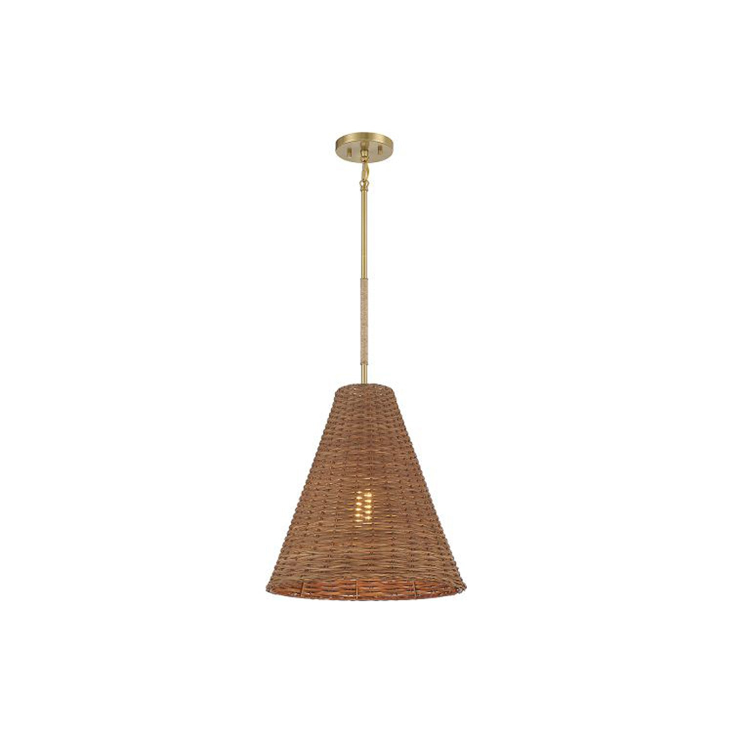 Trade Winds Zoe 1-Light Pendant in Natural Brass