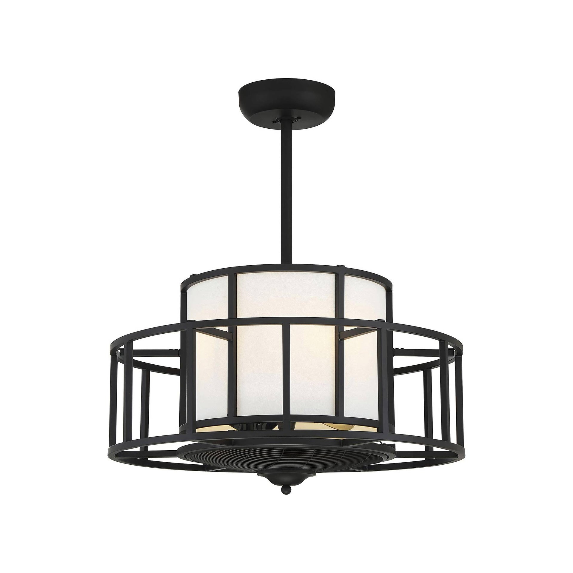 Matte Black Four Light Fan D'Lier from the Oslo Collection