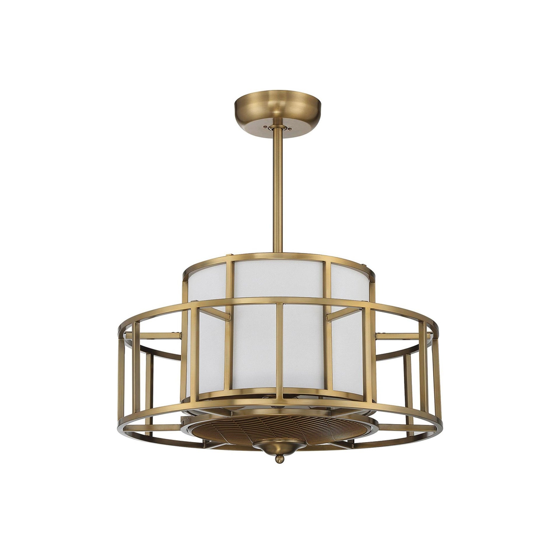 Warm Brass Four Light Fan D'Lier from the Oslo Collection