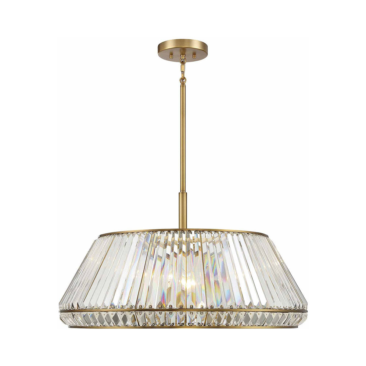 Pyramid 6-Light Pendant in Warm Brass