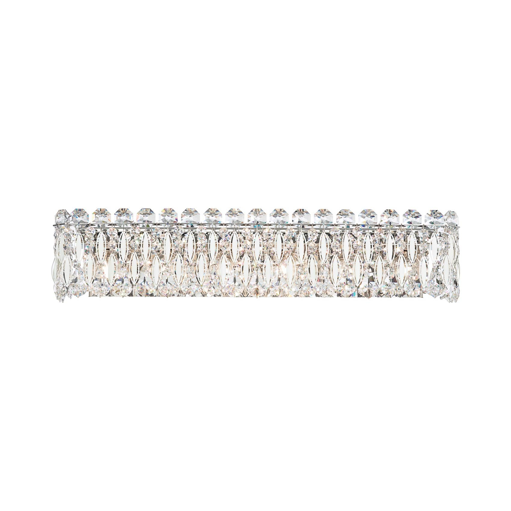 Antique Silver 6-Light Sconce with Clear Heritage Crystals