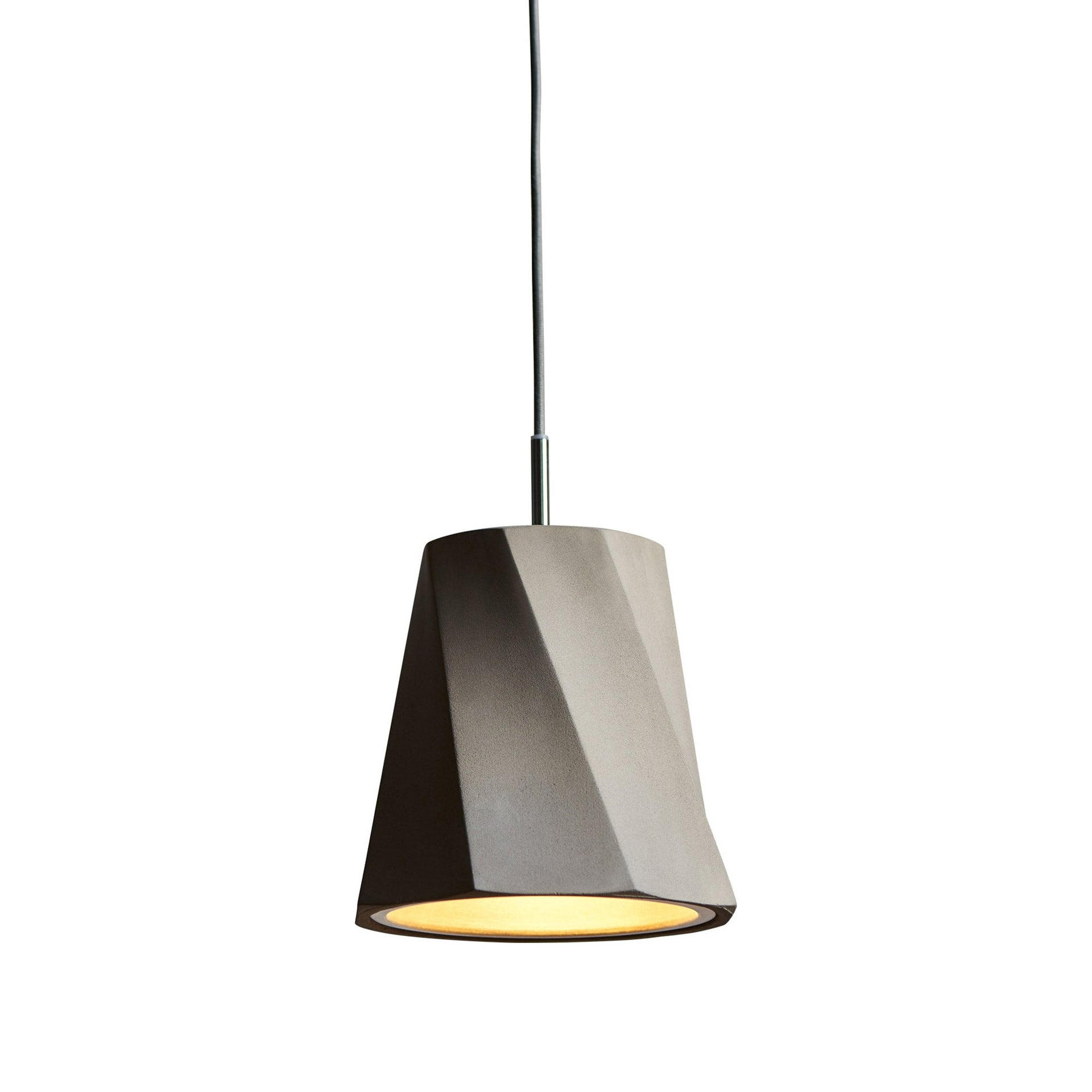 Gray Concrete Mini Pendant Light with Chrome Accents