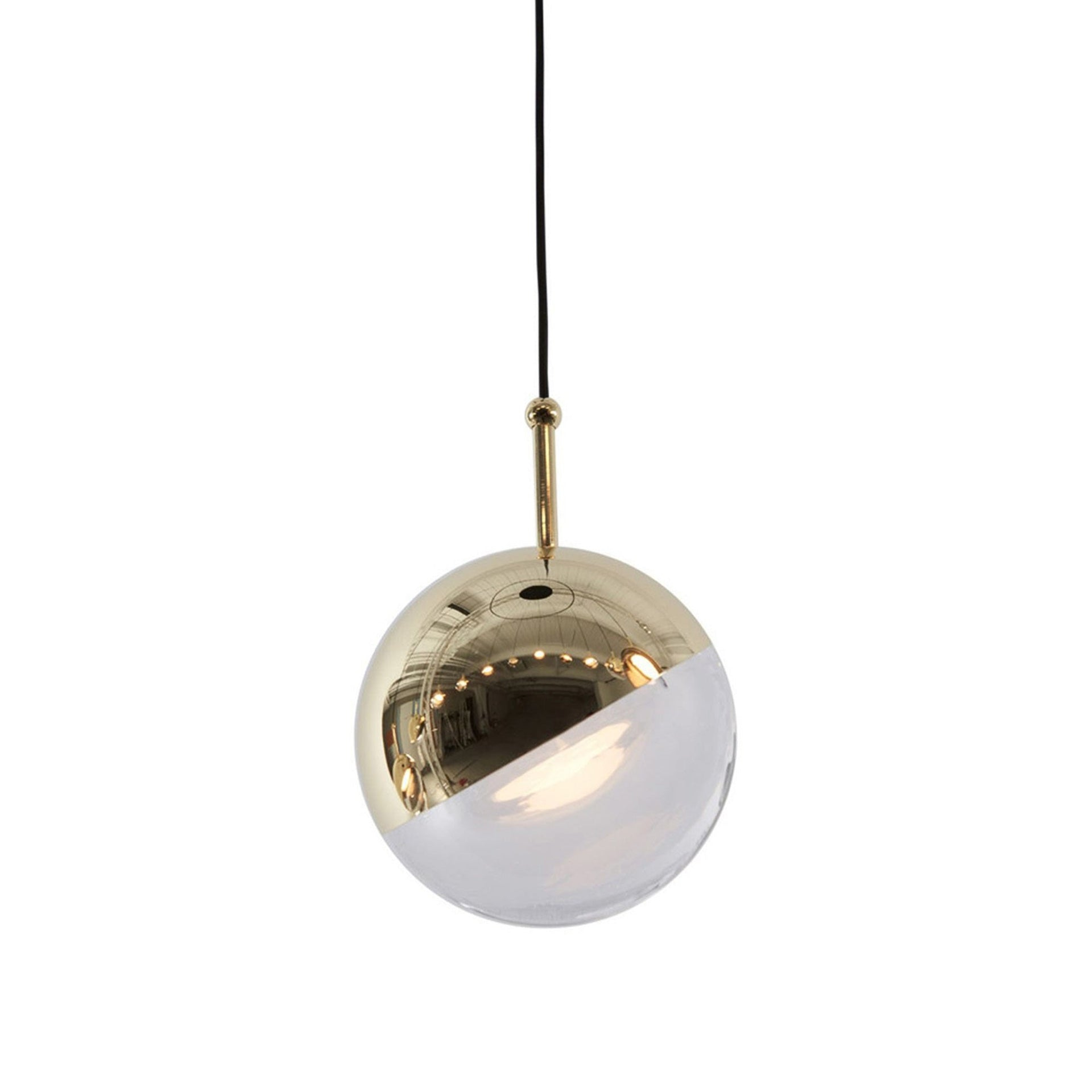 Brass and Glass Mini Globe LED Pendant Light