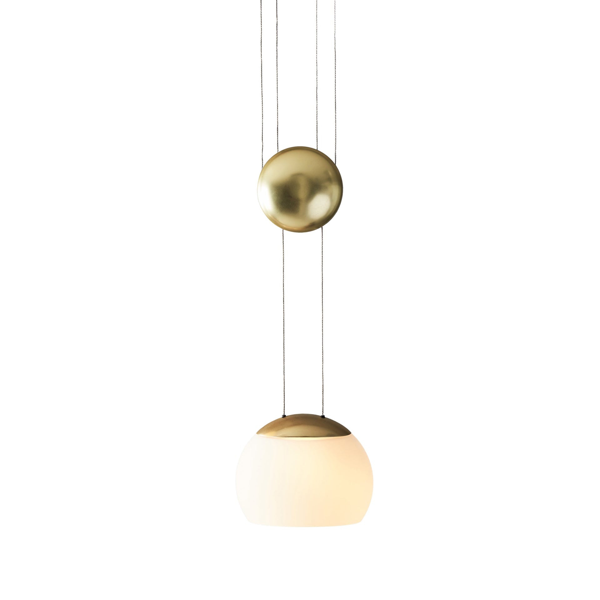 Jojo Brass 6.3" x 13.7" Modern LED Glass Pendant