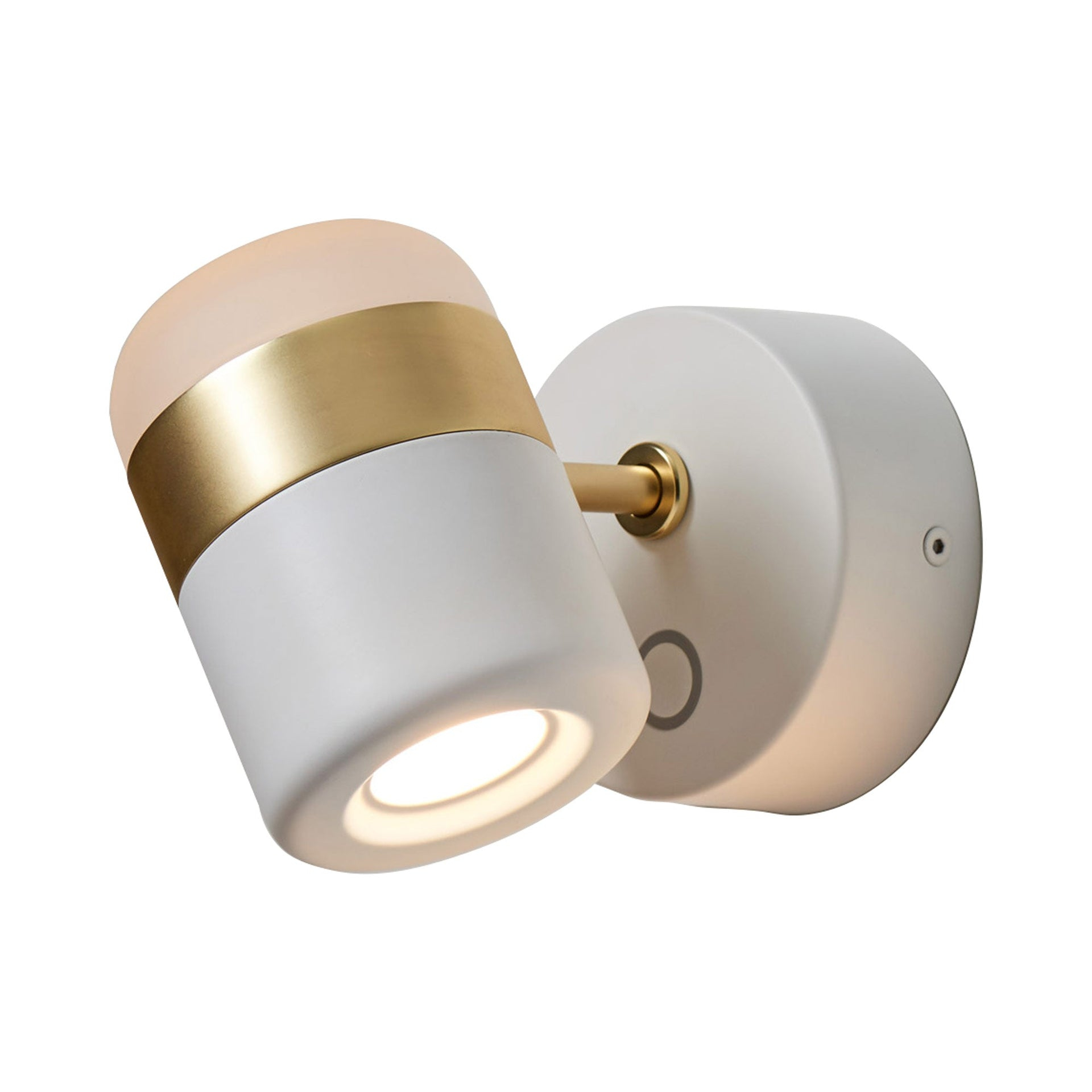 White and Matte Brass Dimmable Wall Sconce with Touch Dimmer