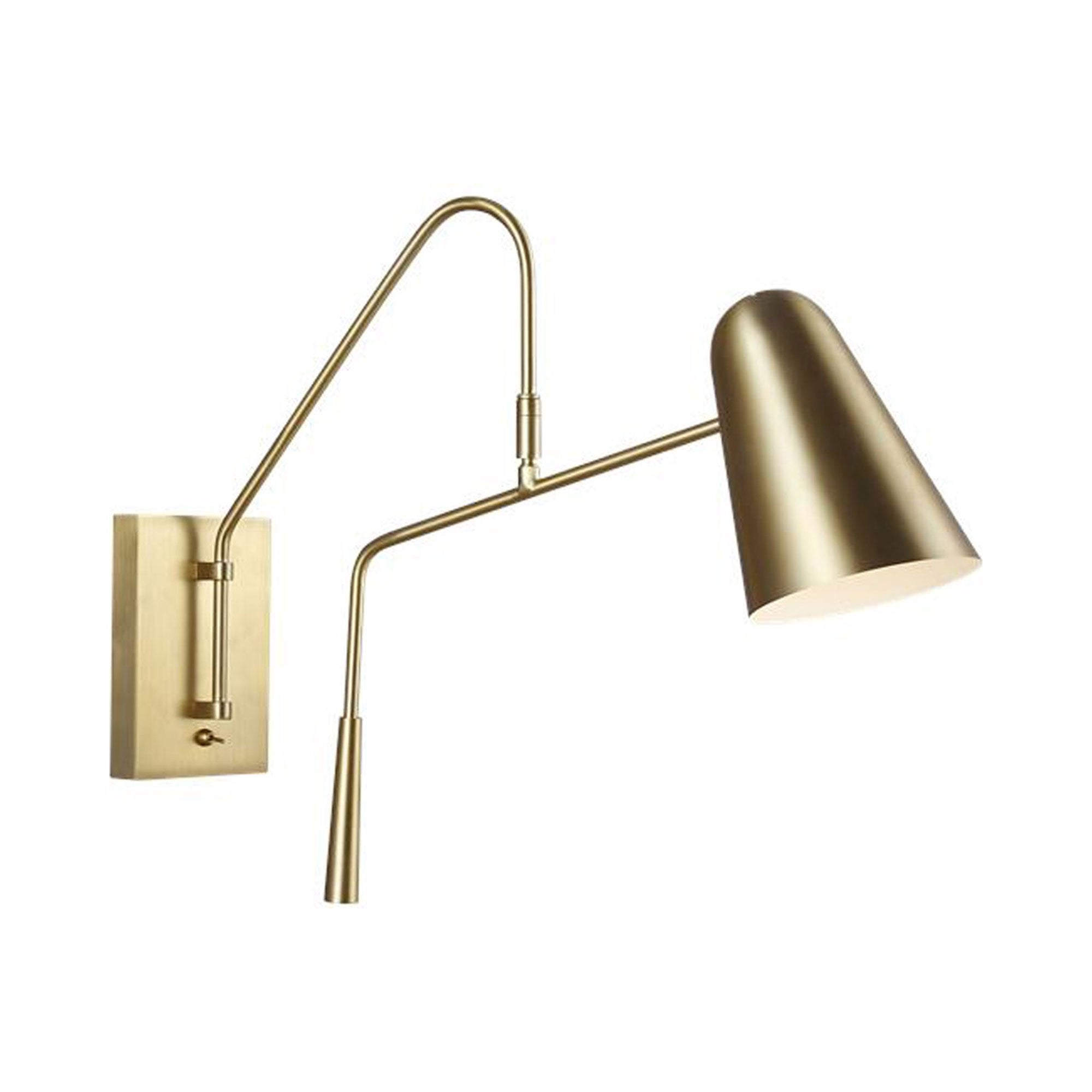 Simon 1-Light Dimmable Swing Arm Sconce in Matte White and Midnight Black