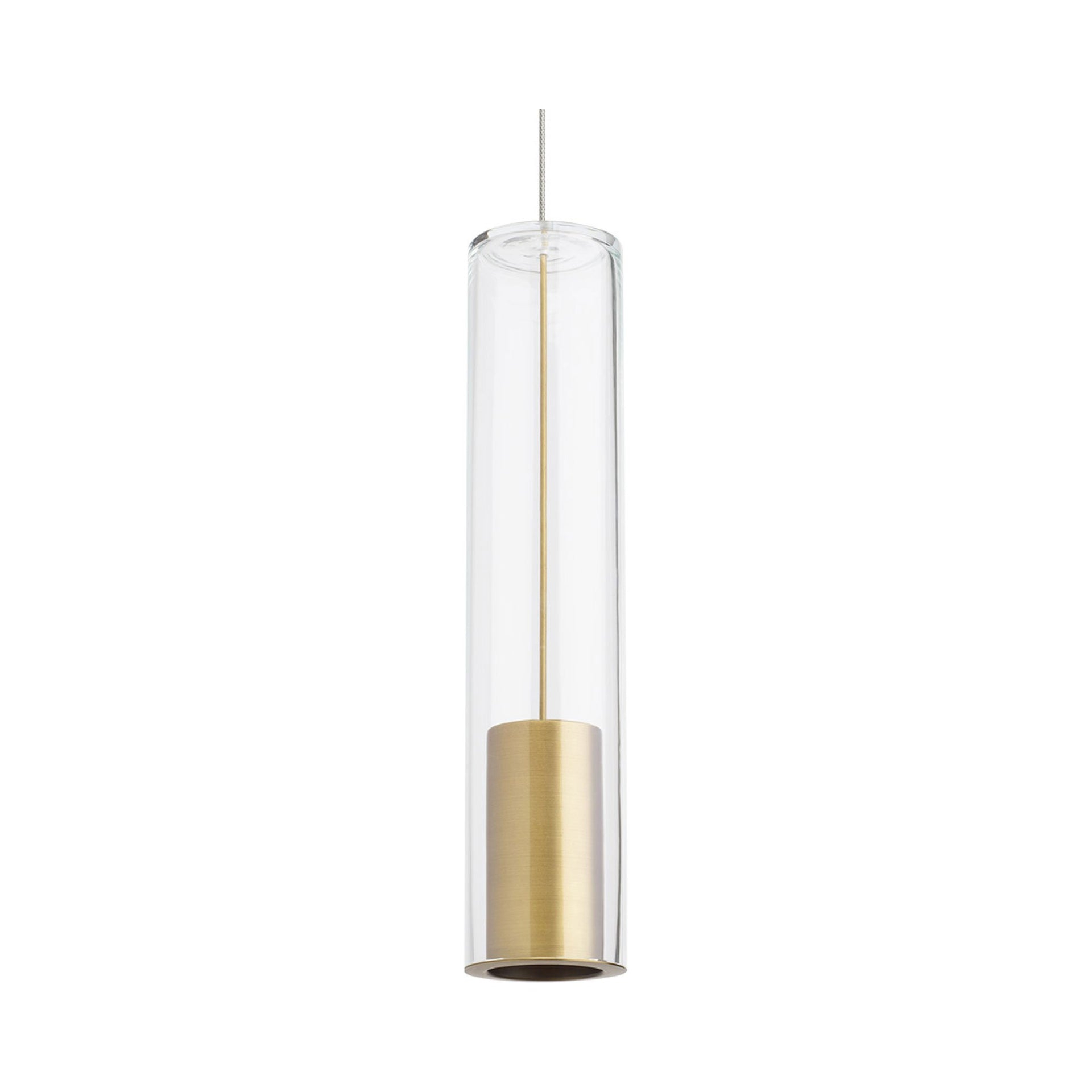 Aged Brass Mini Island Pendant with Clear Glass Shade