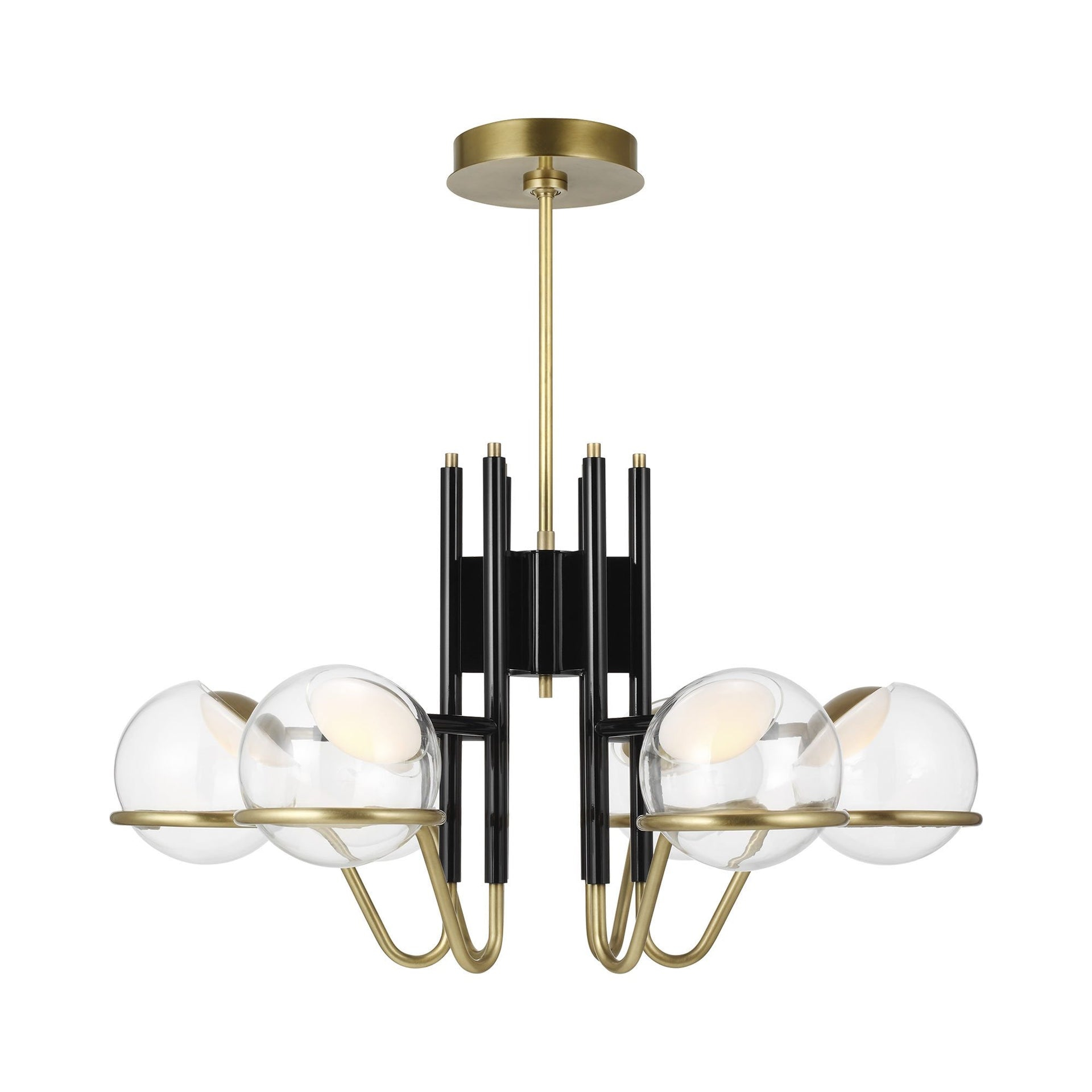 Crosby Geometric Brass 6-Light Outdoor Chandelier, 29.5"