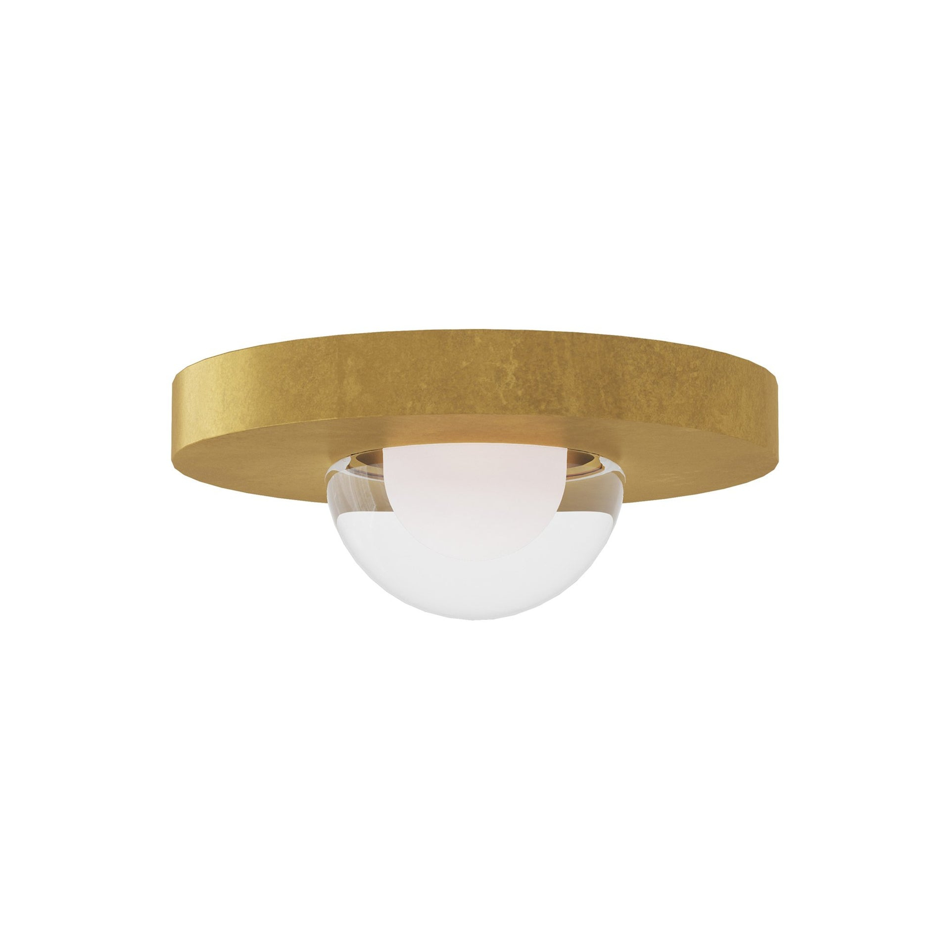 Ebell Modern LED Flush Mount in Natural Brass with Domed Glass