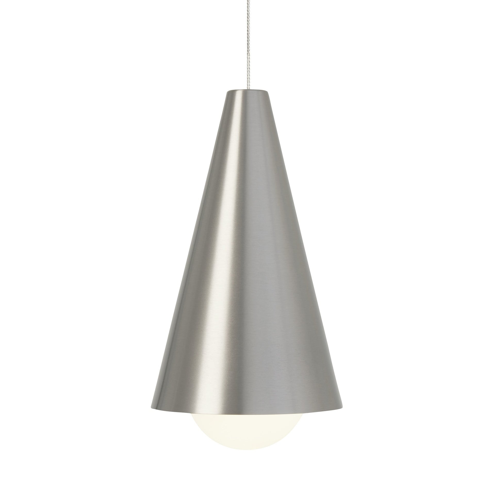 Mini Satin Nickel Glass LED Island Pendant Light