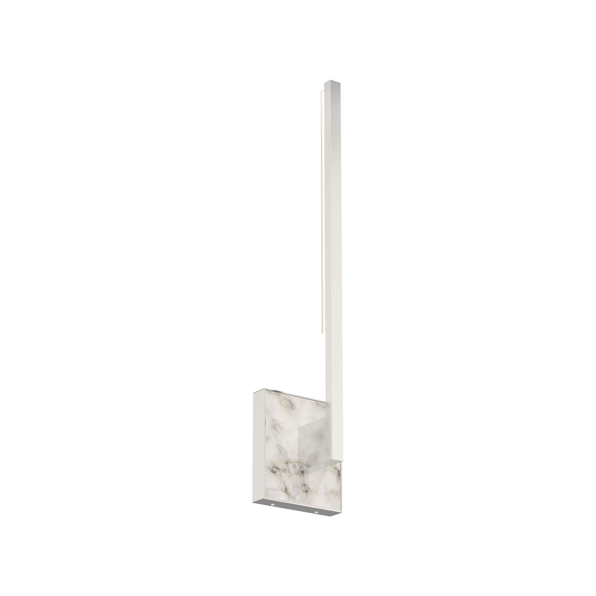 Polished Nickel White Marble Dimmable LED Wall Sconce