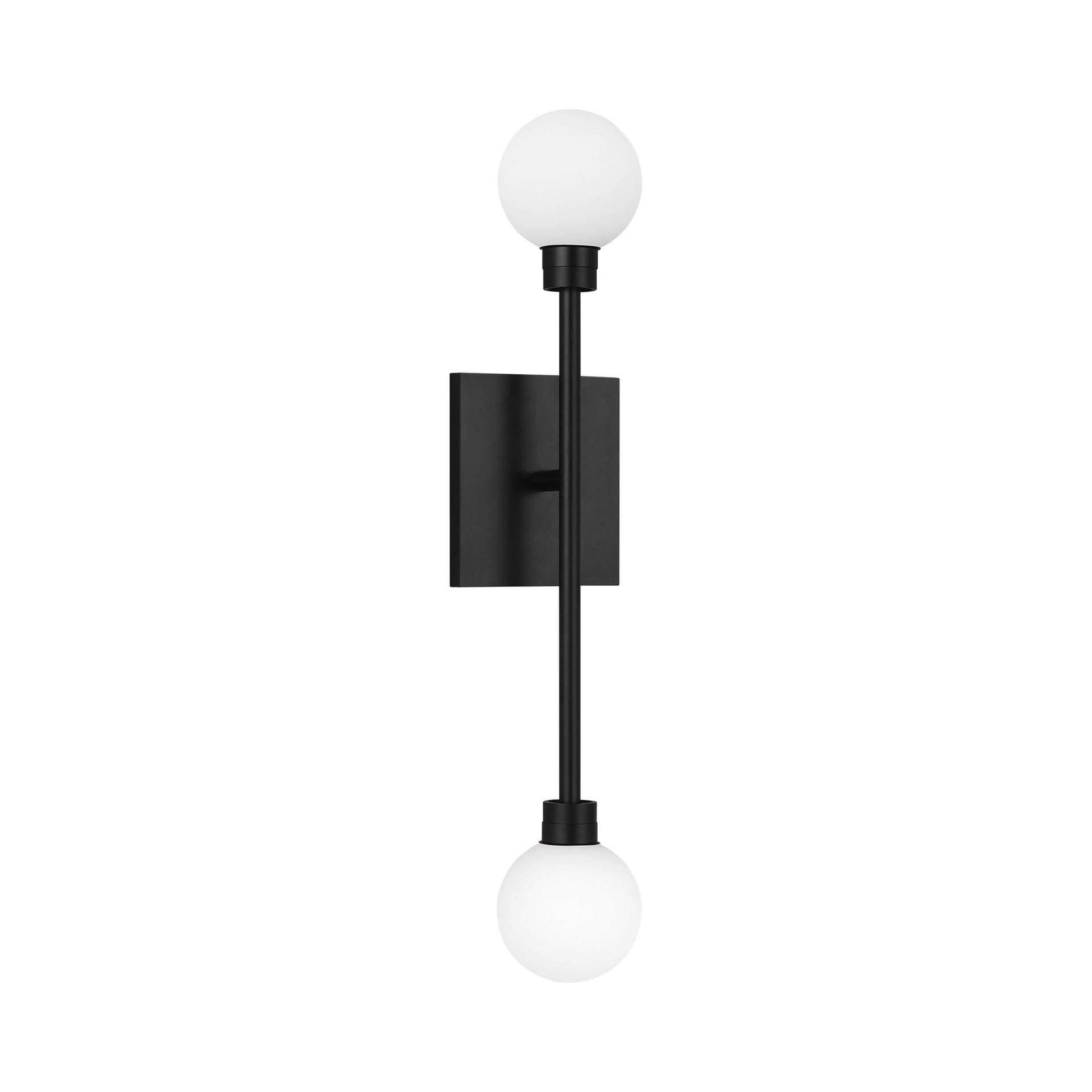 Mara Matte Black LED Wall Sconce with Frosted Glass Orbs