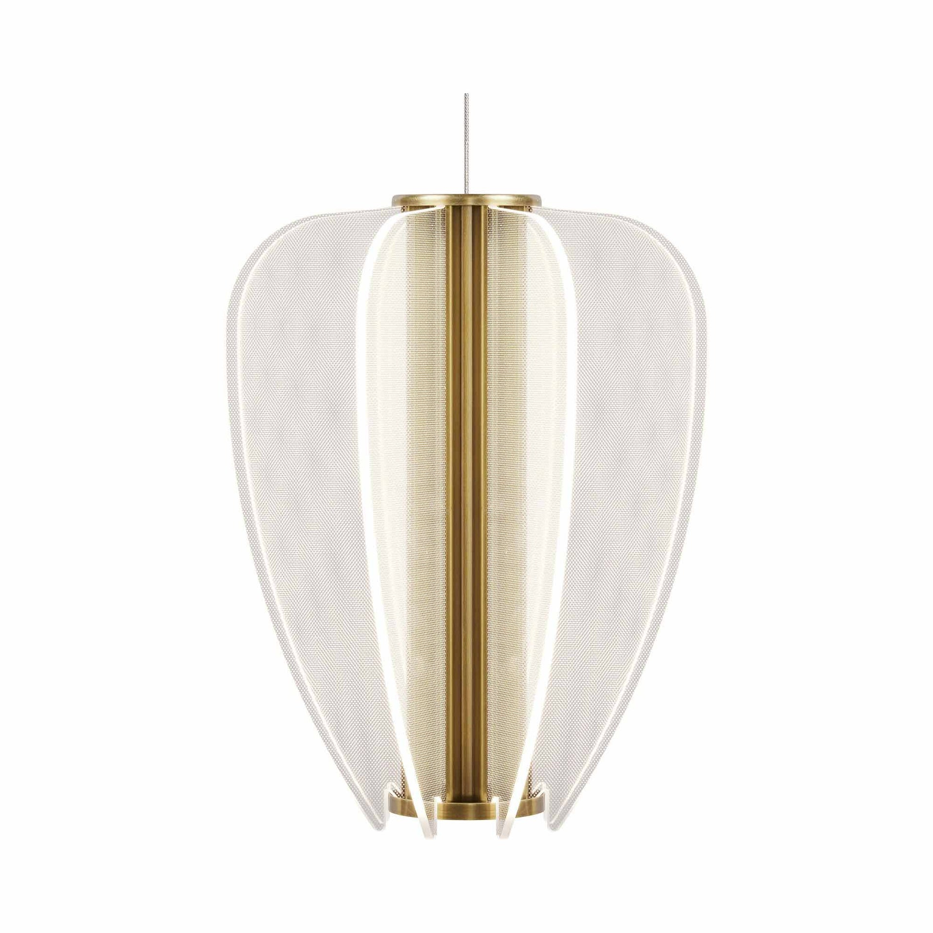 Mini Nyra LED Pendant in Plated Brass with Acrylic Petals