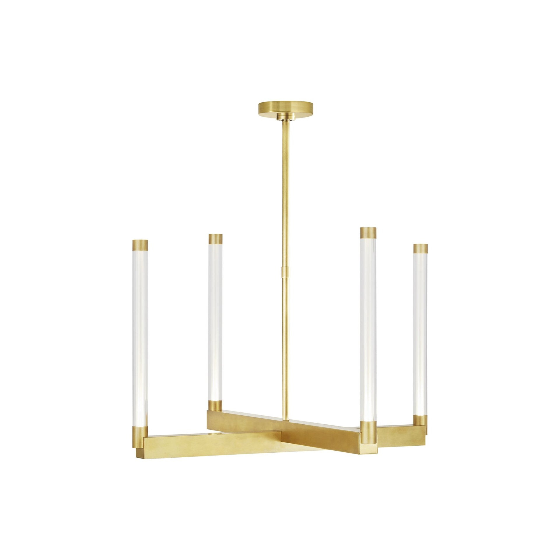 Phobos Natural Brass LED Chandelier 24" Intersecting Form