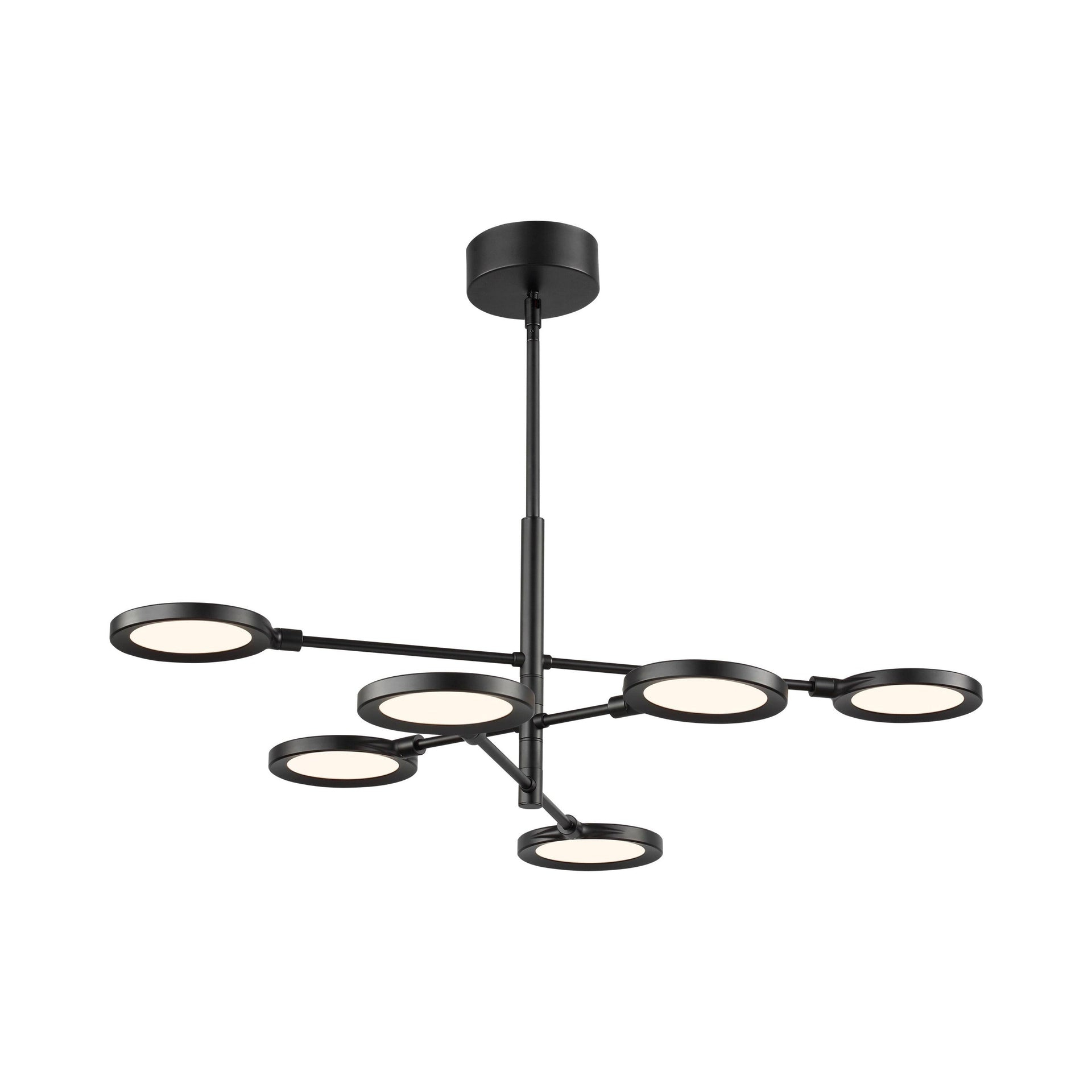 Matte Black Acrylic 6-Light LED Chandelier