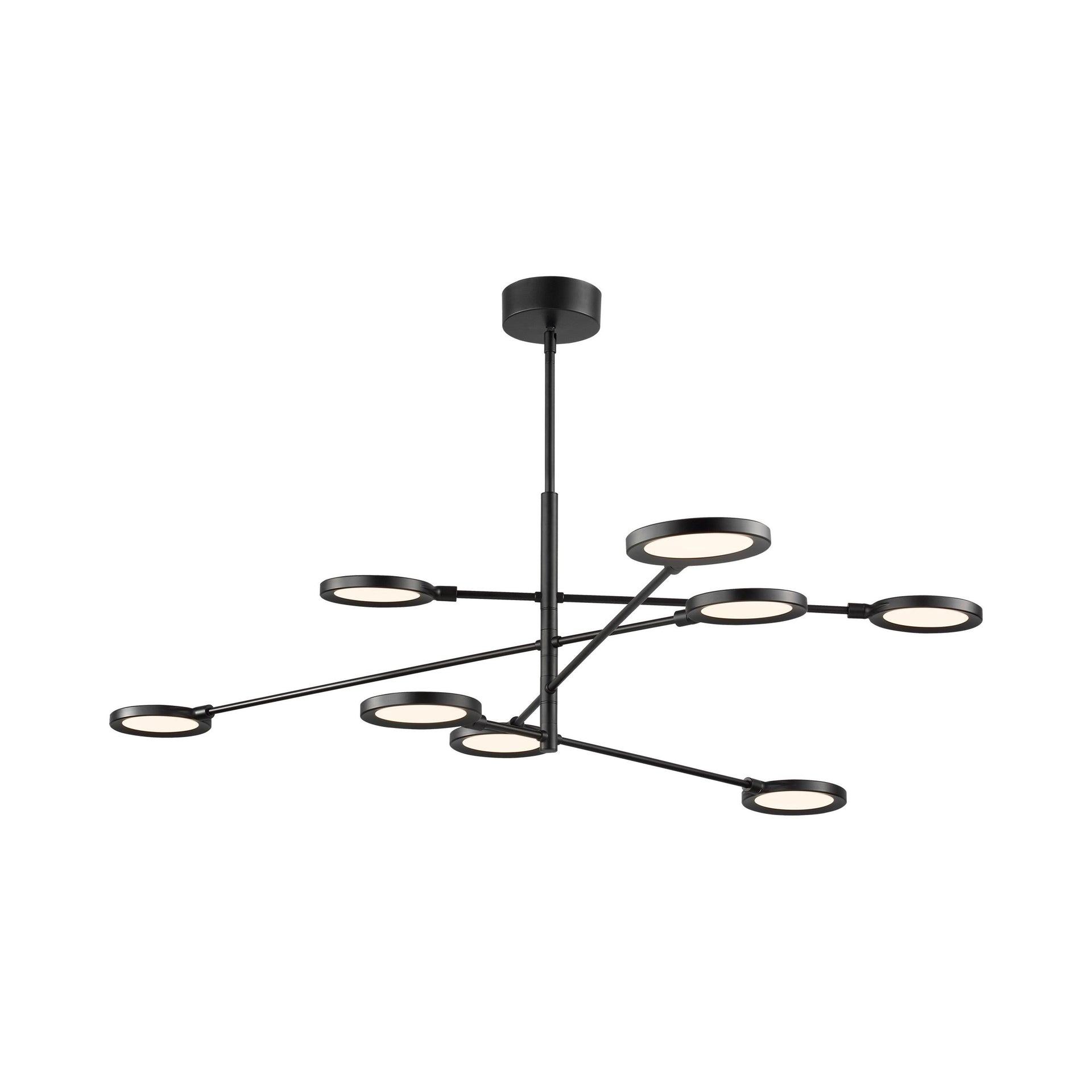 Spectica Matte Black Adjustable LED Chandelier with Acrylic Shade