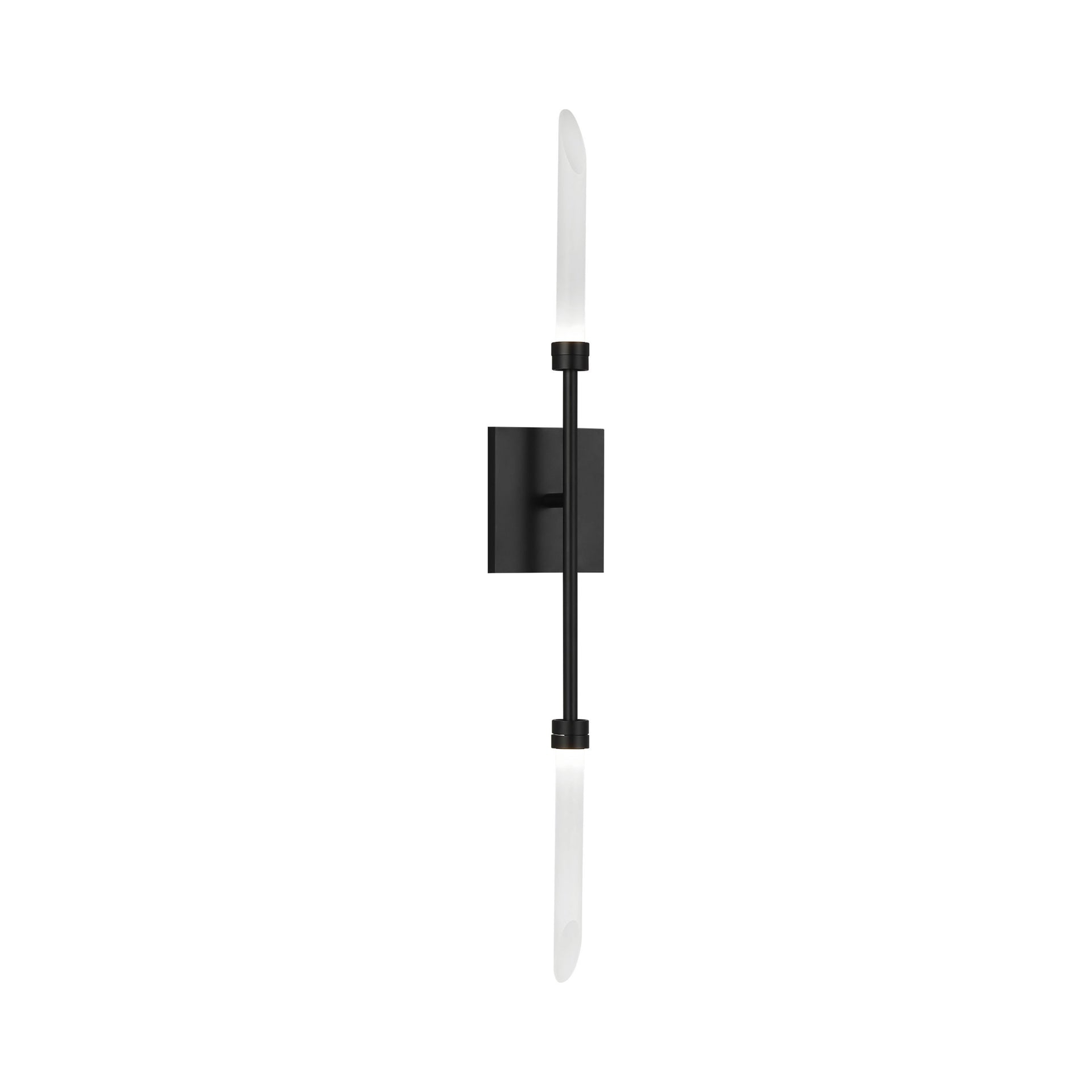 Dual Glass Spur 30" LED Wall Sconce in Matte Black