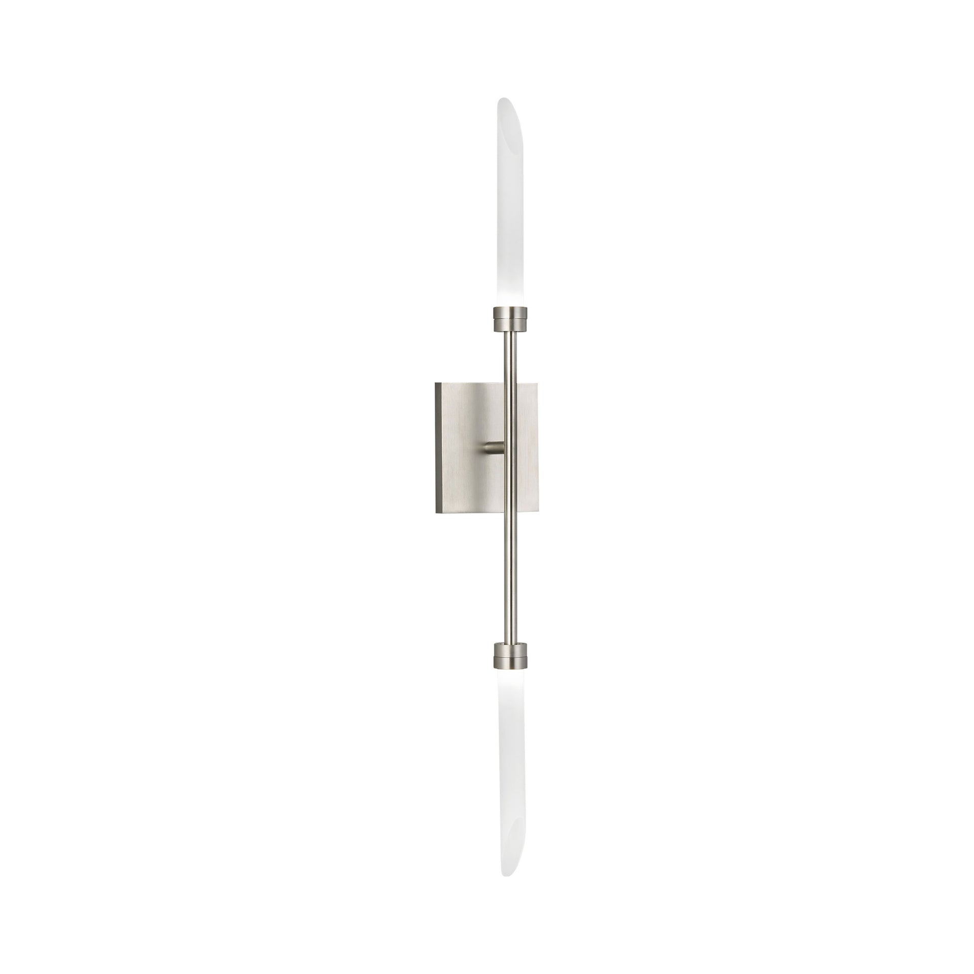 Satin Nickel Glass LED Wall Sconce with Dimmable Feature