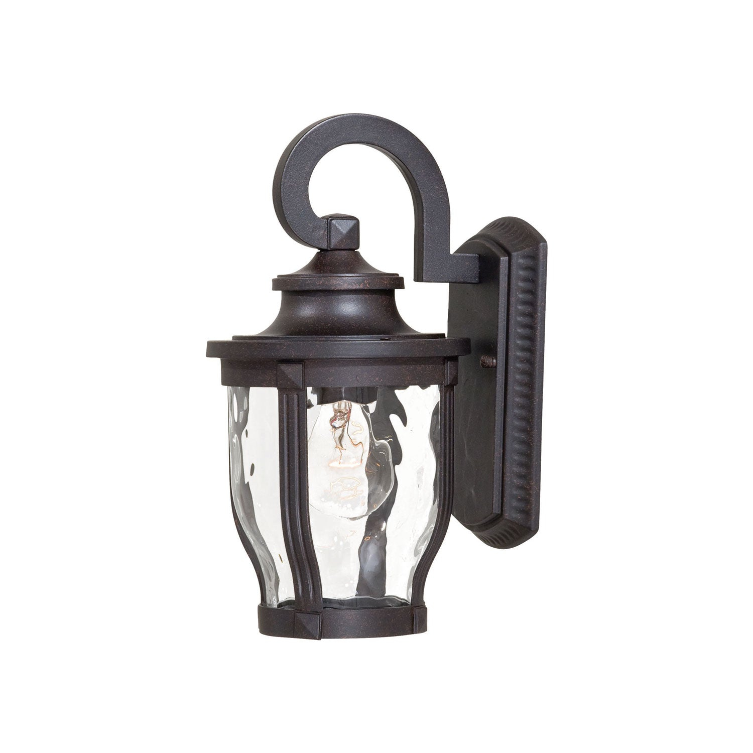 Minka Lavery Rustic Outdoor Wall Light Fixture Corona Bronze 12 1/4" Clear Hammered Glass for Post Exterior Deck Porch Yard Patio