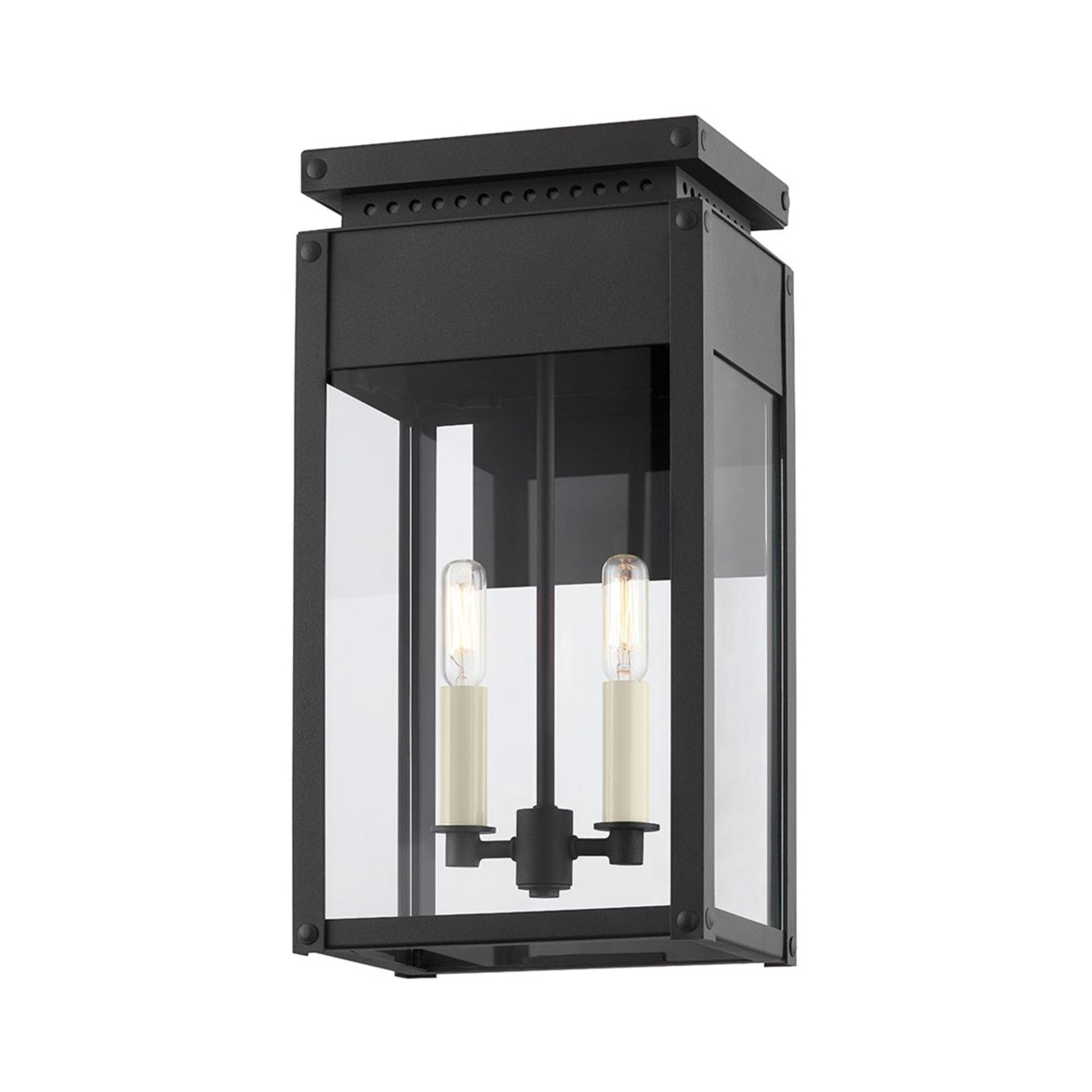 Troy Lighting Braydan 2 - Light Wall Light in  Textured Black Clear Shade