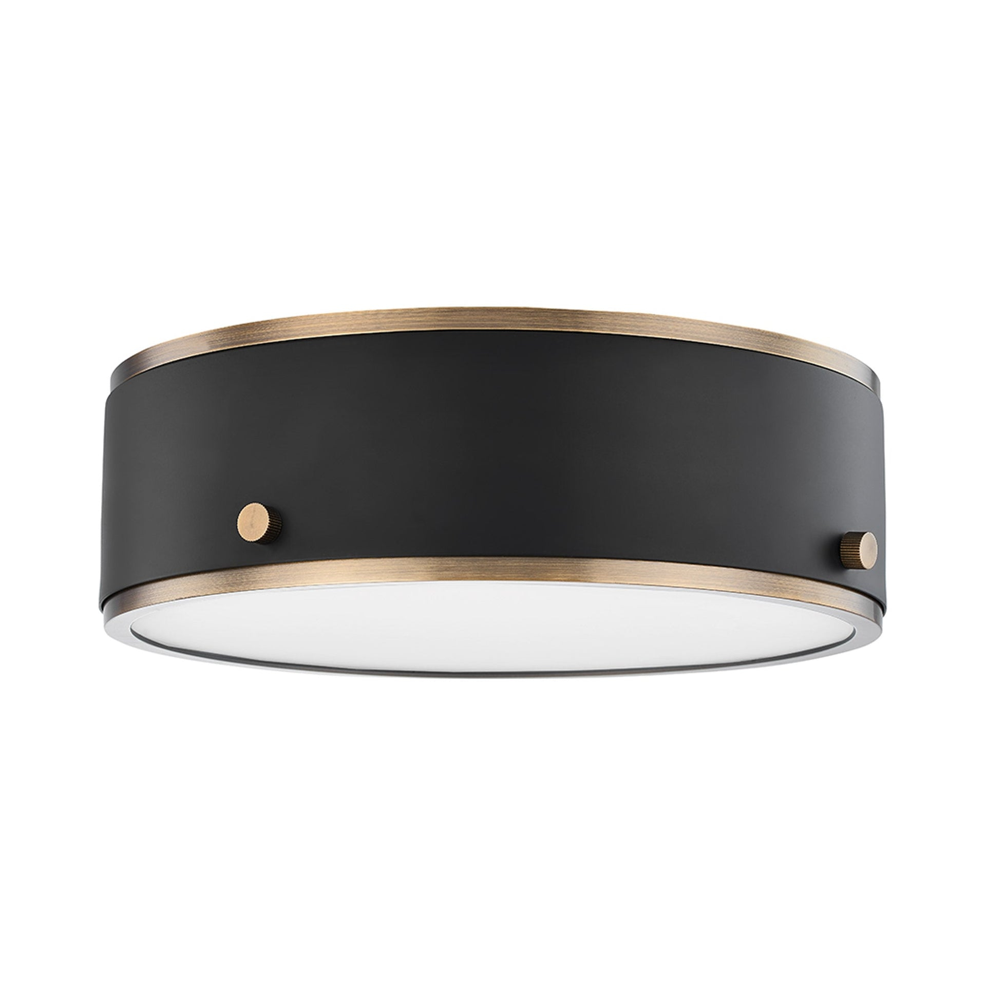 Oslo Flush Mount Light - Brass and Black / 12"Dia