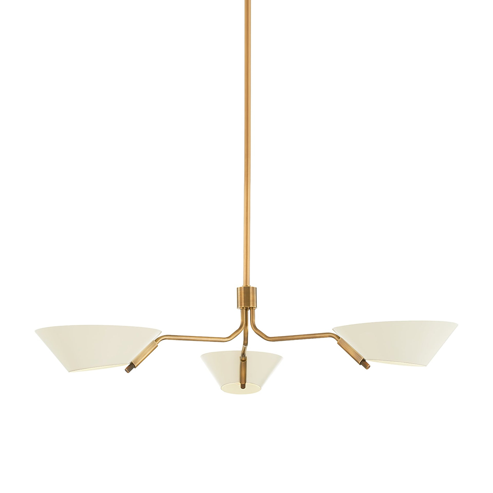Riaz Chandelier - Cream and Brass / 3 Light