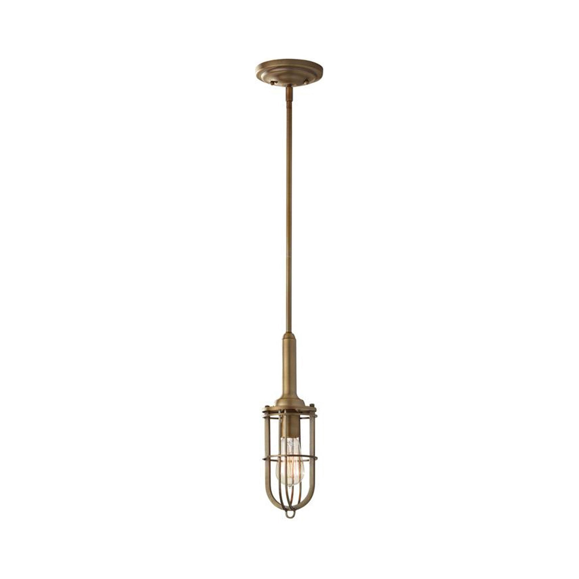 Eco-Friendly Mini Pendant in Dark Antique Brass with LED Option