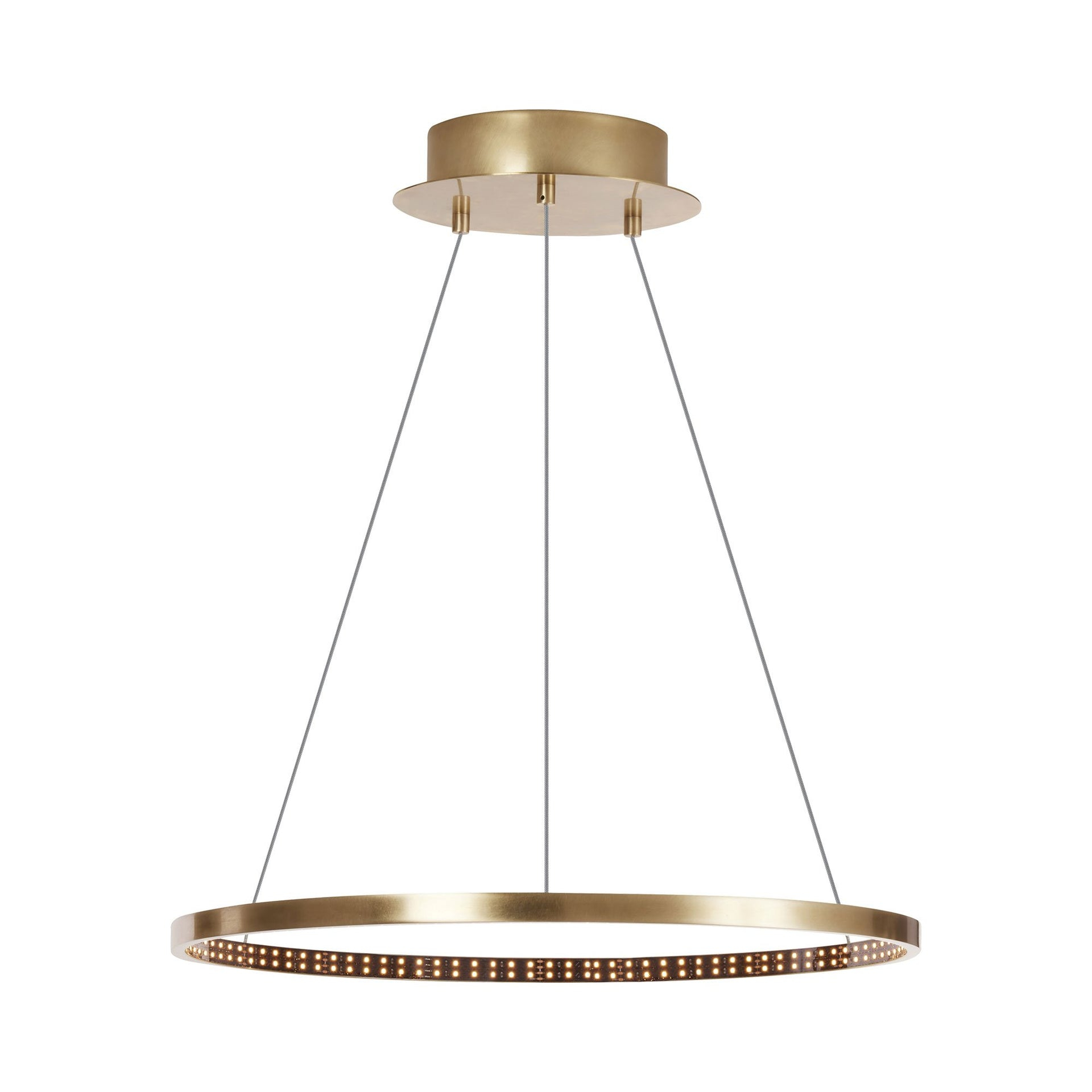 Natural Brass 24" LED Chandelier with Integrated Light