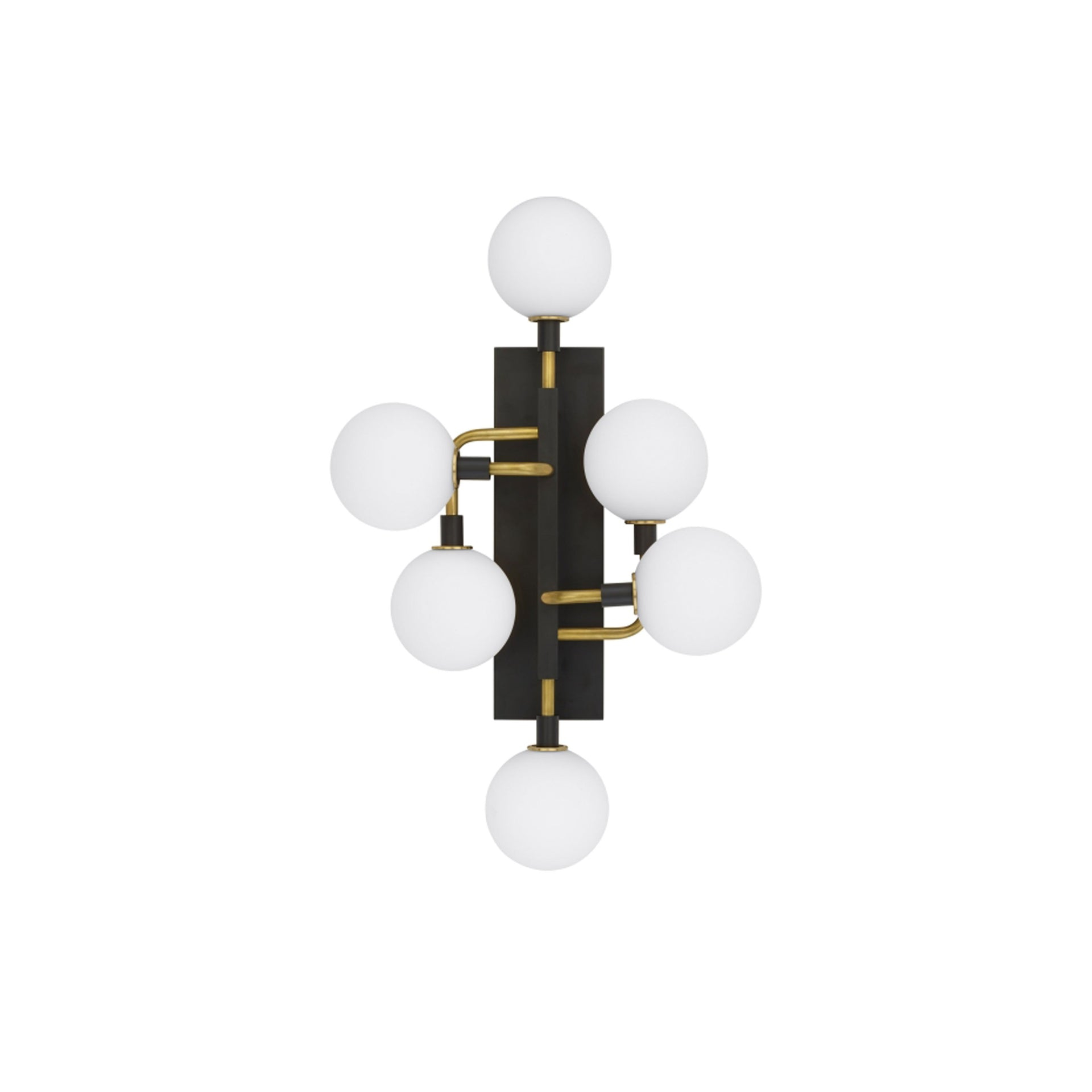 Viaggio Opal Glass & Brass 6-Light Dimmable Sconce by Sean Lavin