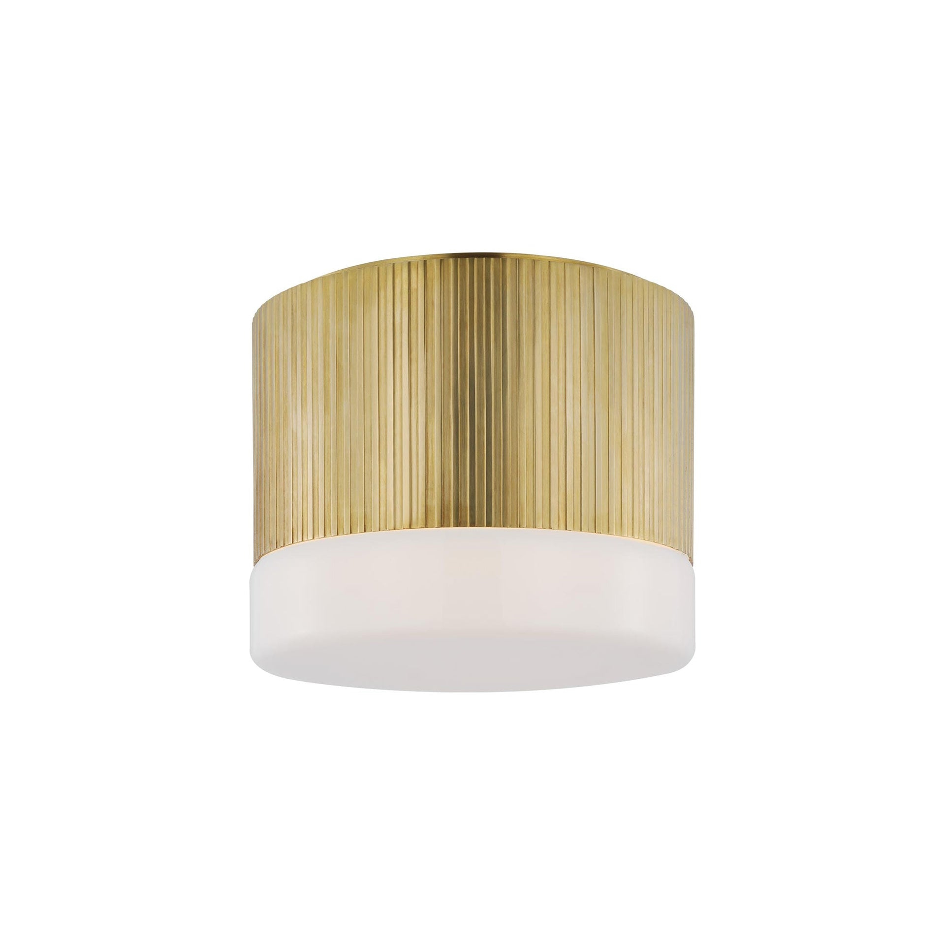 Hand-Rubbed Antique Brass and Glass LED Flush Mount Light