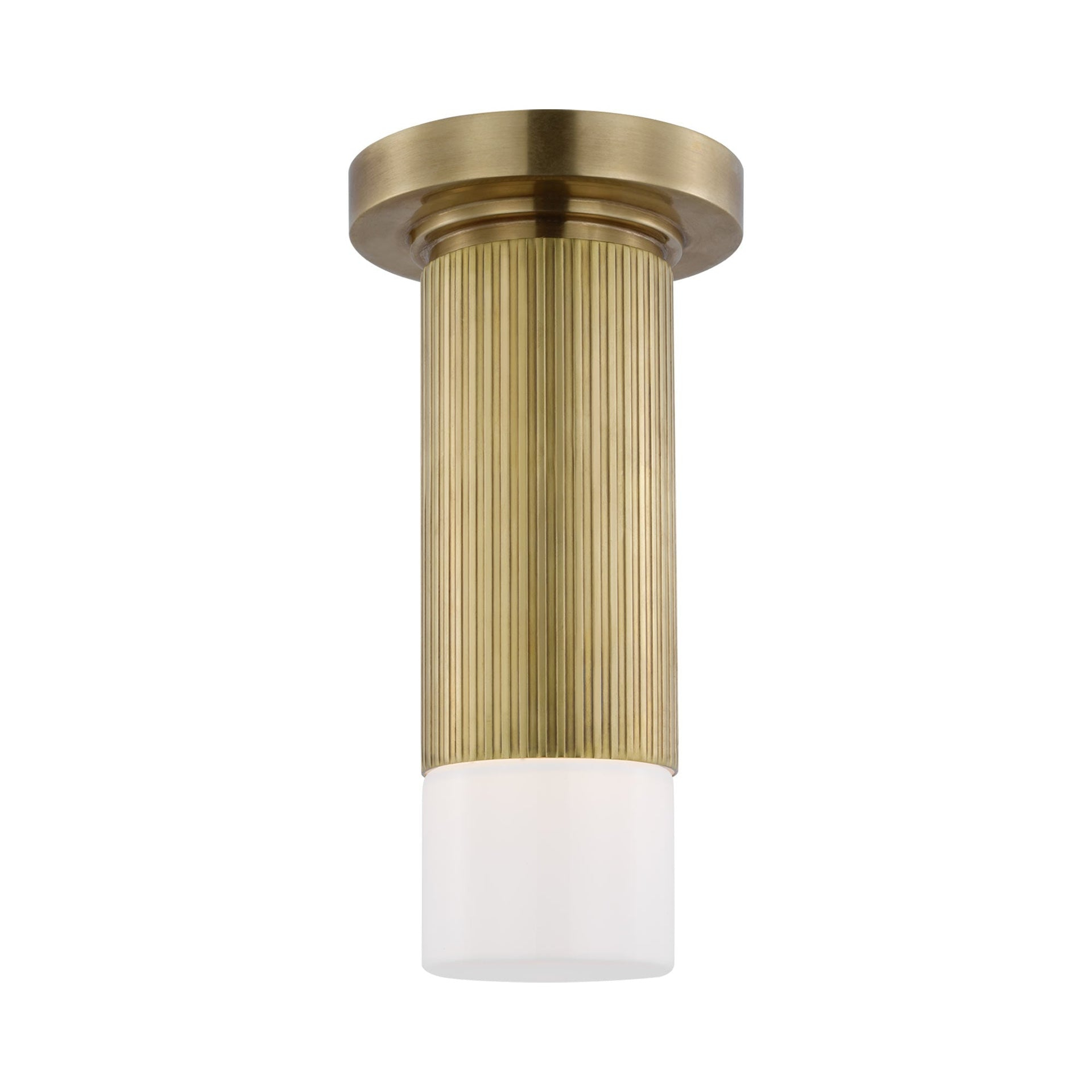 Hand-Rubbed Antique Brass LED Glass Flush Mount